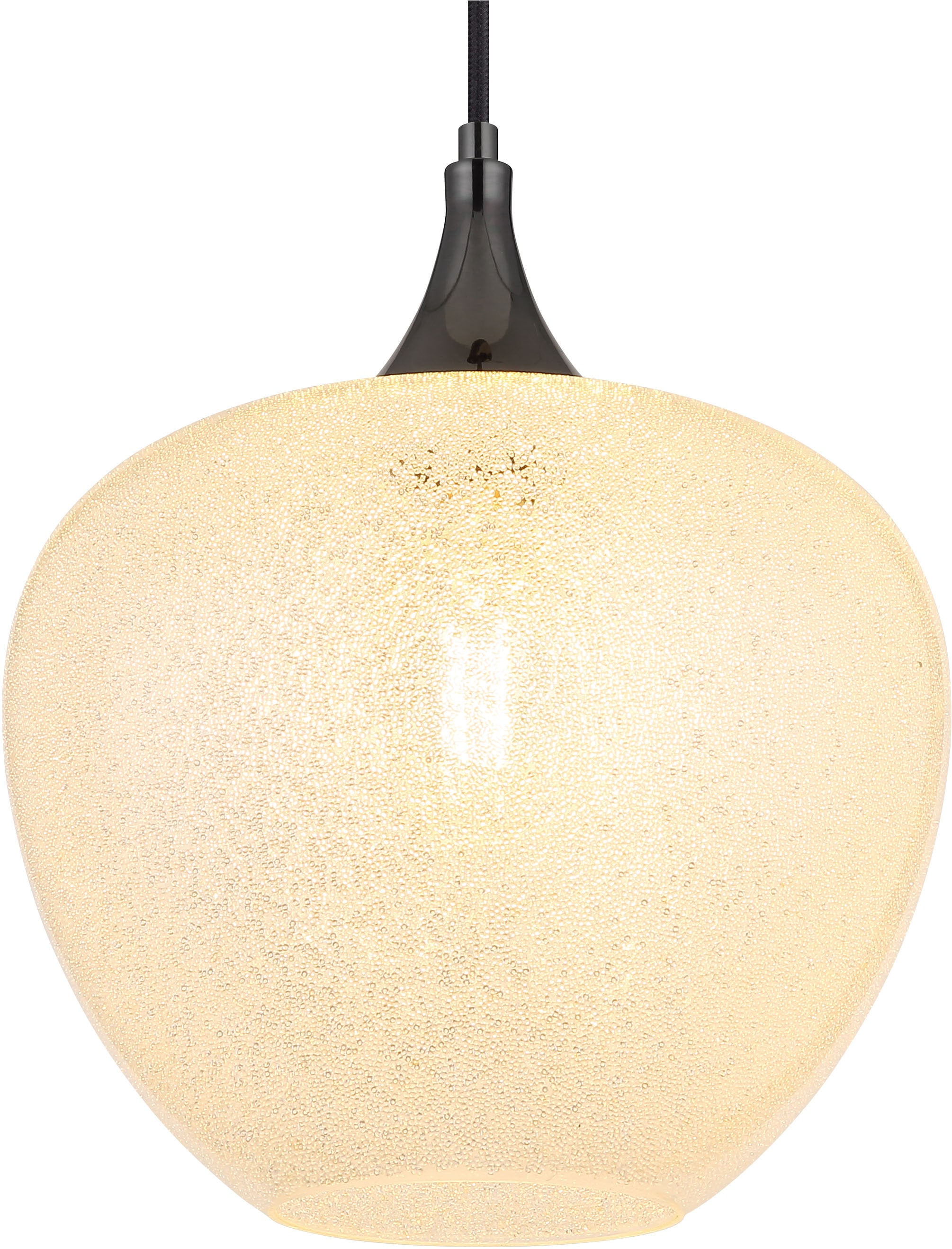 GLOBO LIGHTING Hängeleuchte »MAXY«, Leuchtmittel E27 | ohne Leuchtmittel, Hängelampe/Pendelleuchte/schwarz-chrom/Glas klar/Acrylkristalle