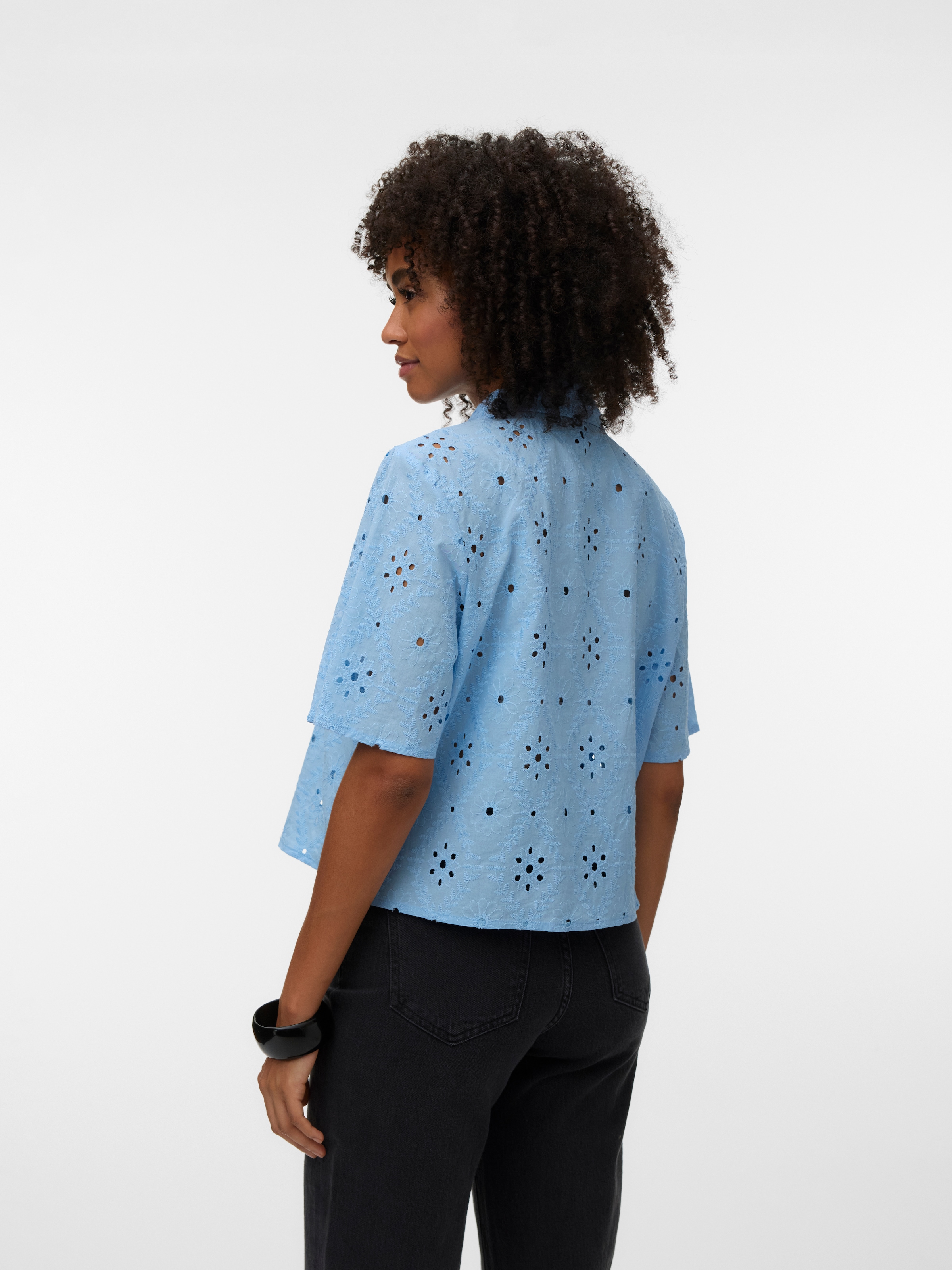 Vero Moda Kurzarmbluse »VMELIZA SHORT 2/4 SLEEVE SHIRT WVN NOOS« Baumwolle