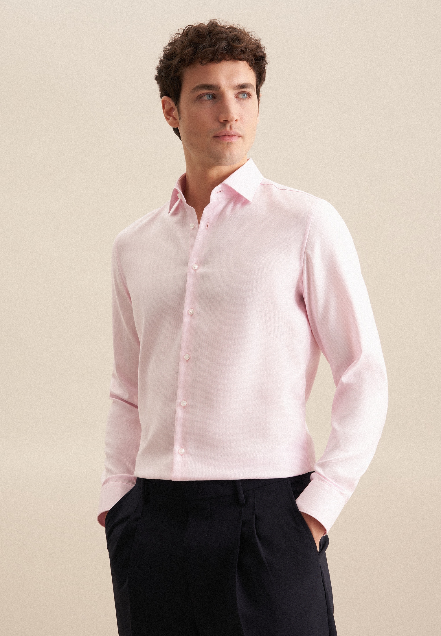 seidensticker Businesshemd "Schwarze Rose", Slim Kentkragen Struktur günstig online kaufen