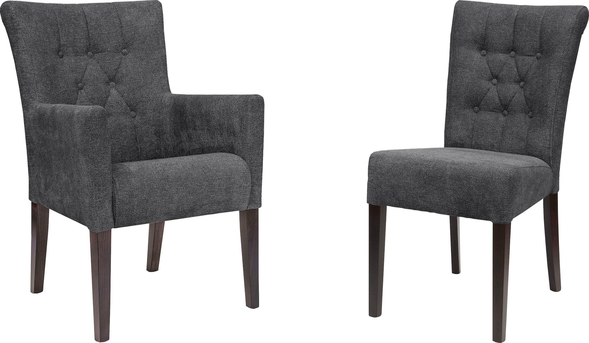 Home affaire Esszimmerstuhl »Queen BESTSELLER«, (Set), 6 St., Feinstruktur, Polsterstuhl mit Knopfheftung, 2er, 4er oder 6er Set
