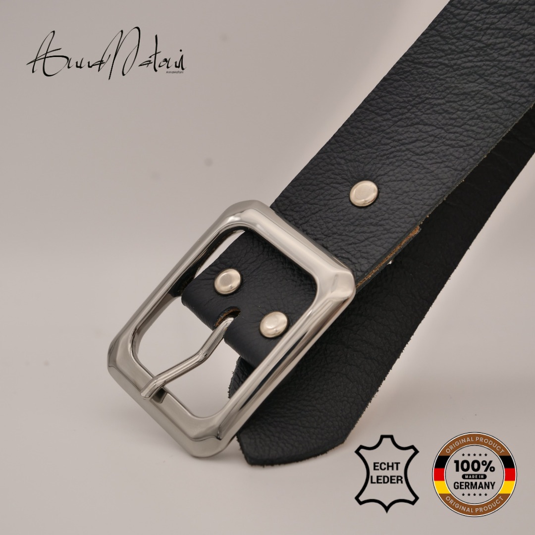 Ledergürtel ANNAMATONI "AnnaMatoni Ledergürtel Karu Ledergürtel Karu", Damen, Gr. TW85 - 100cm Gesamtlänge, blau (marine 490), 100% Leder, Gürtel Ledergürtel 3
