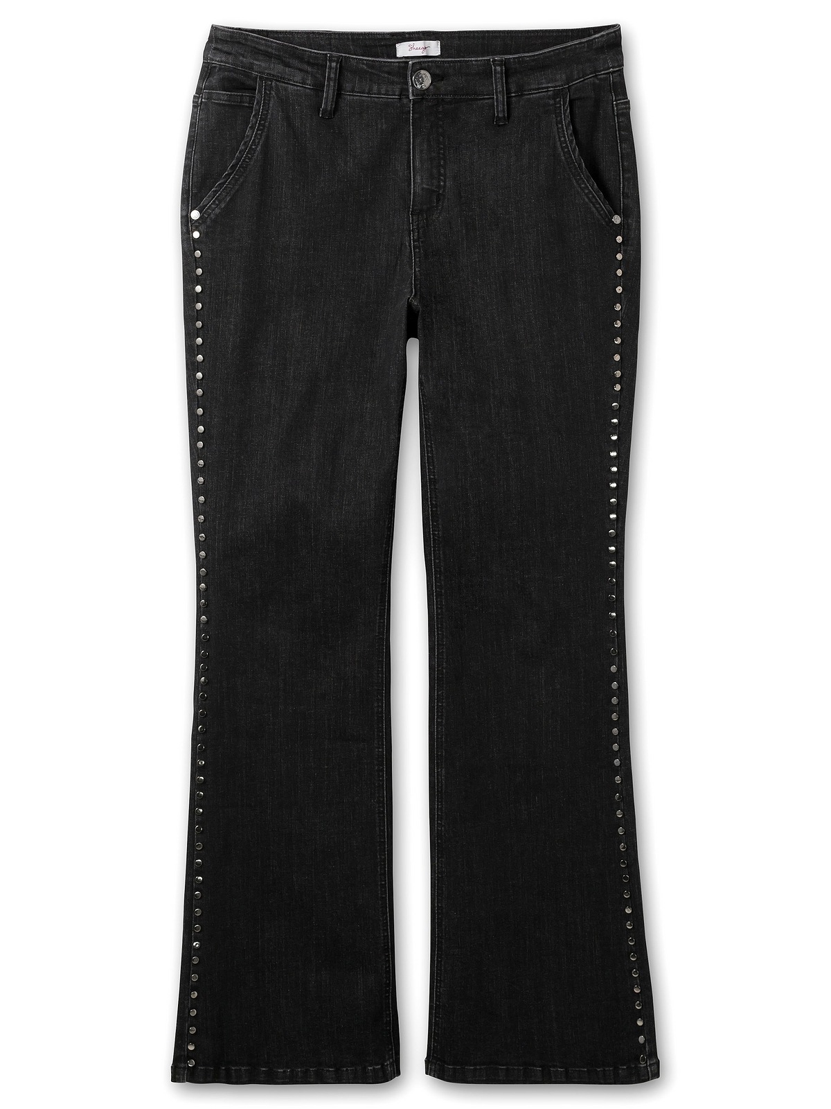 Sheego Größen«, mit für Nieten BAUR | bestellen »Große seitlichen Bootcut-Jeans
