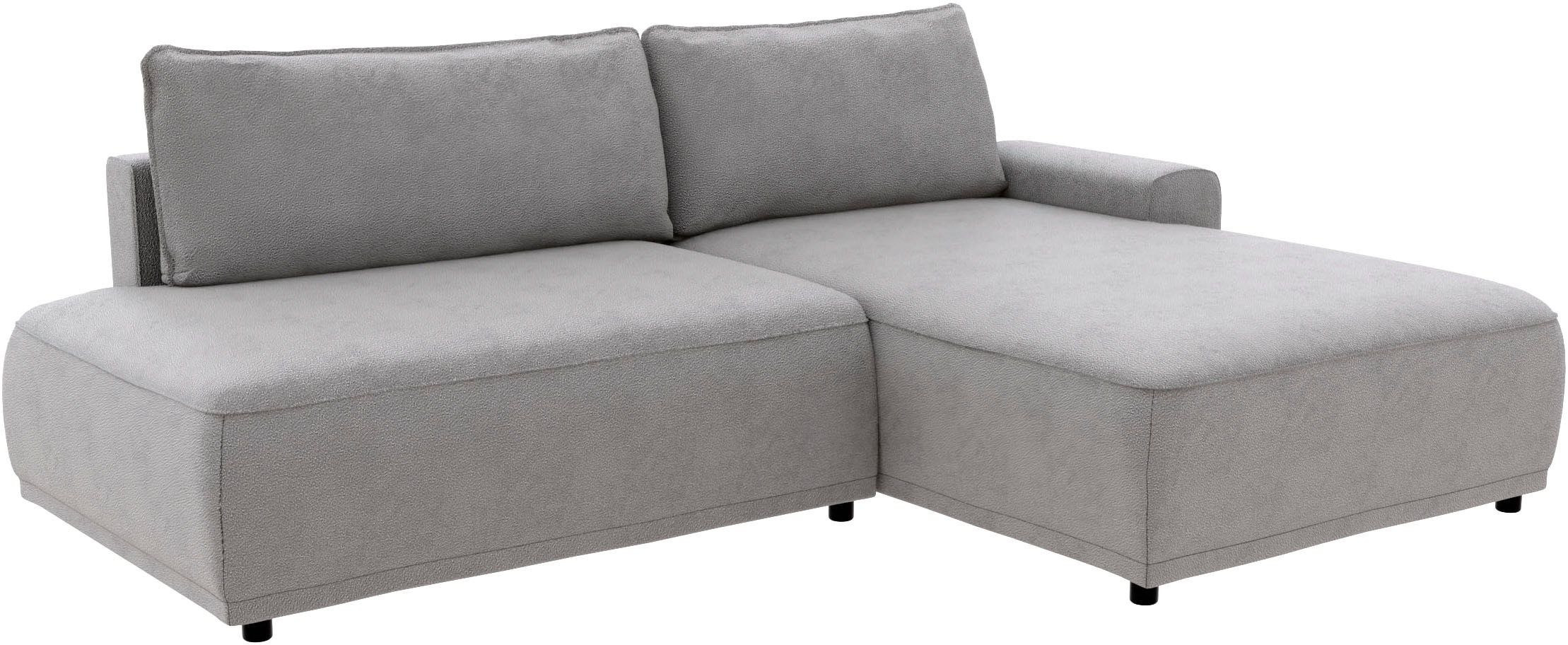 TRENDMANUFAKTUR Ecksofa »Fordon II, Schlafsofa mit Bettkasten, Couch in L-Form, Breite 250 cm«, in Struktur fein LEO, haustierfreundlich, schlamm, Armlehne rechts