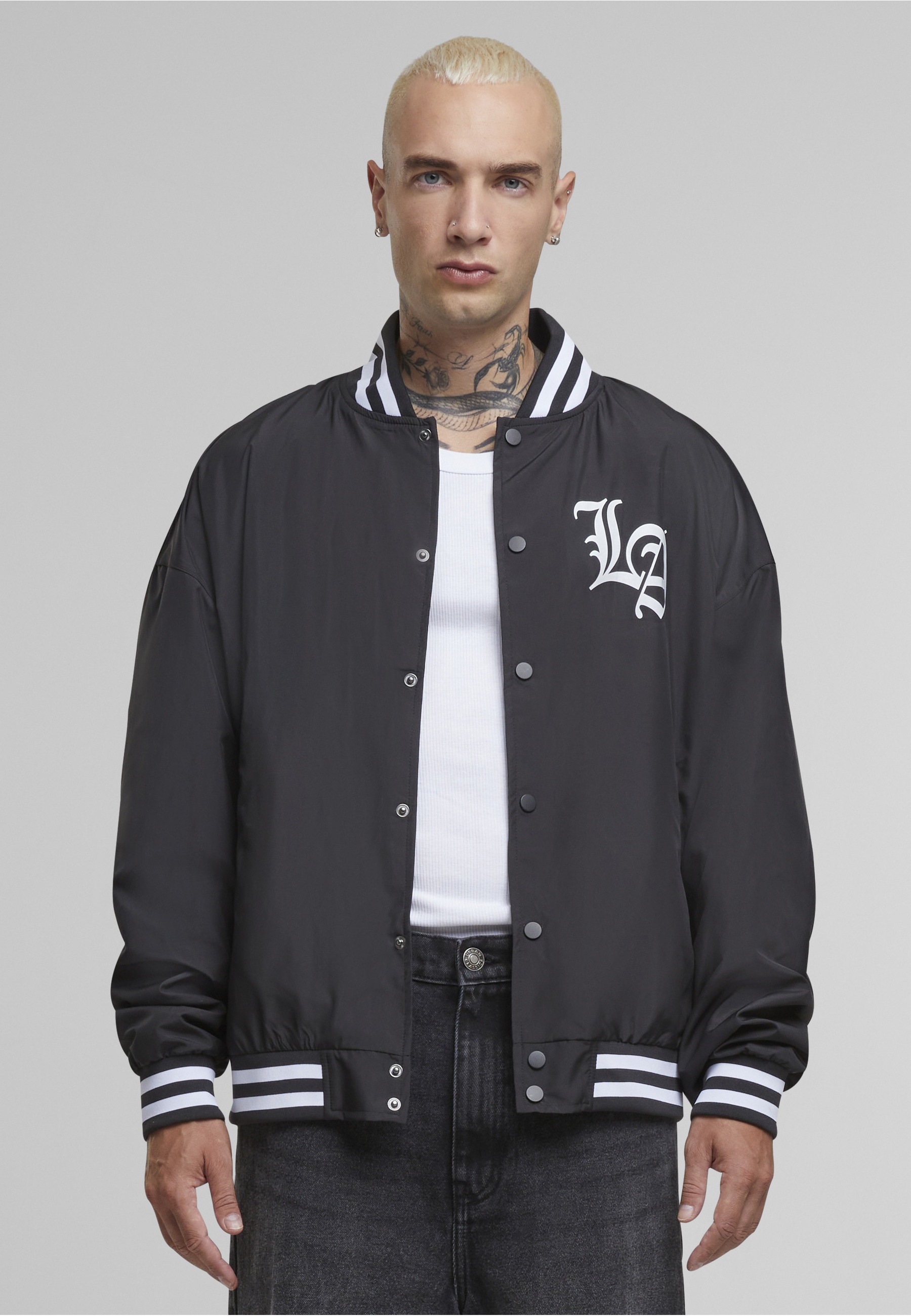 MisterTee Collegejacke »MisterTee Los Angeles Arc Light College Jacket« 1 Stk. tlg. ohne Kapuze