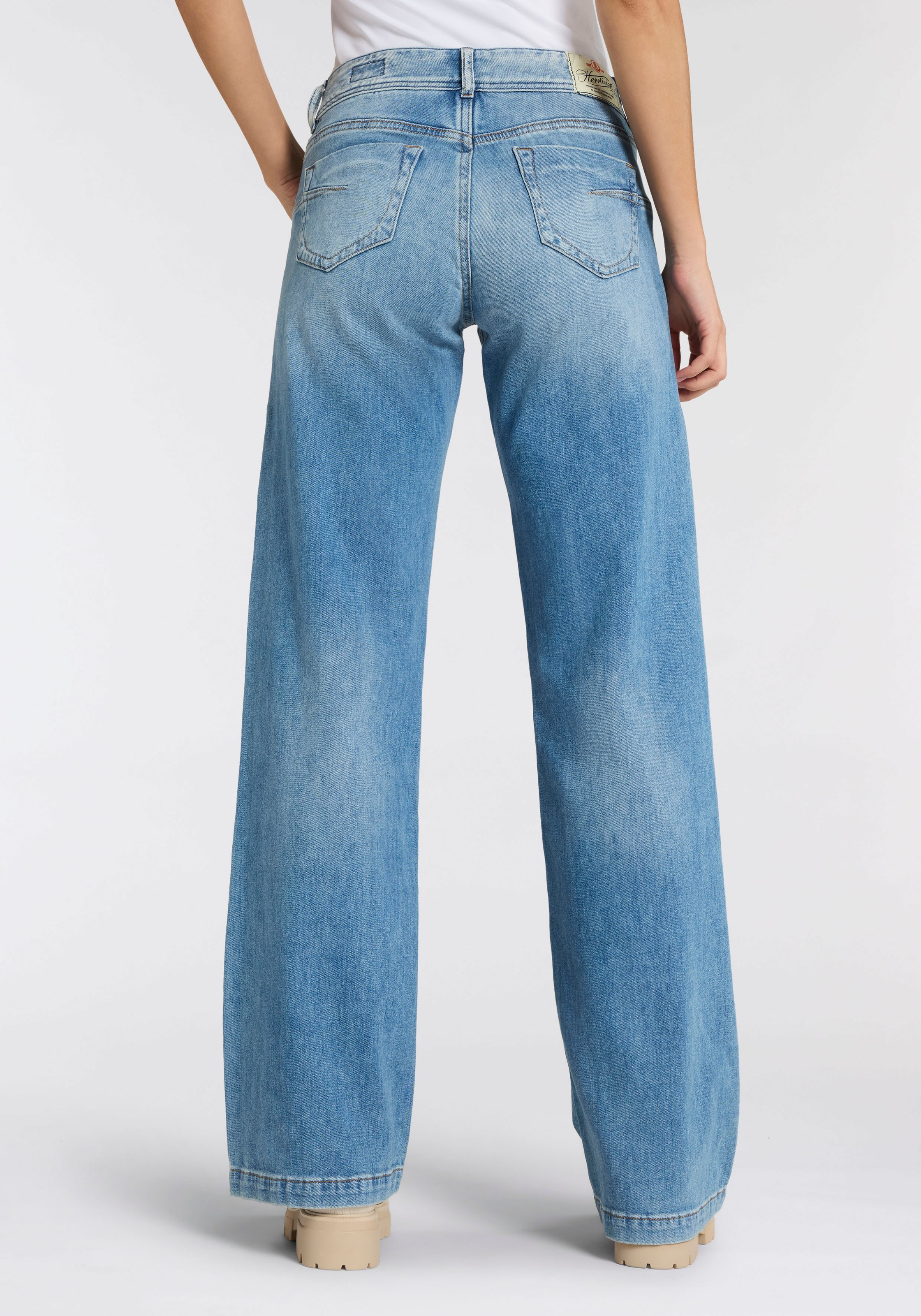 Herrlicher 5-Pocket-Jeans »Edna Denim Stretch« mit weitem Bein, Flared Fit
