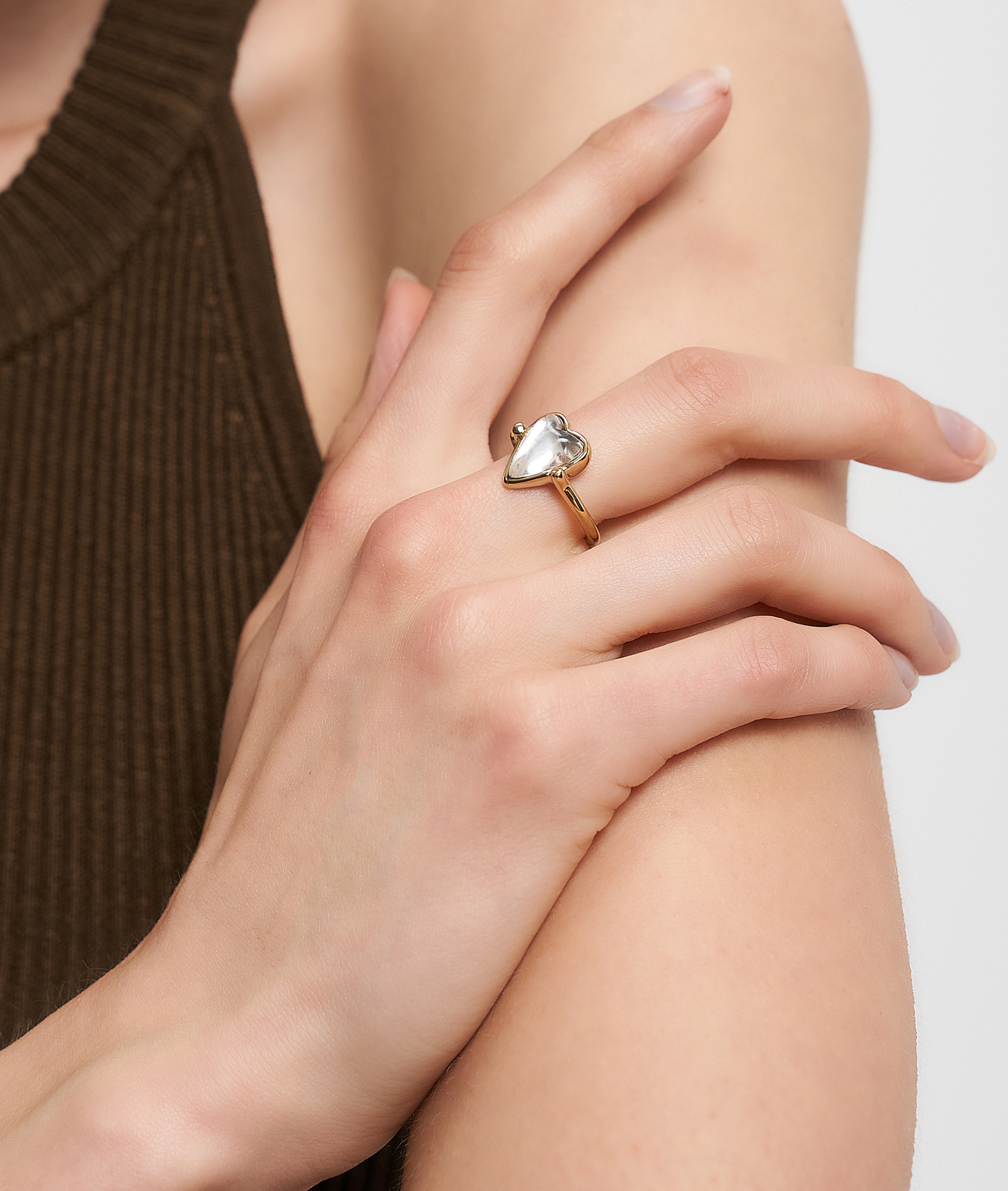 Liebeskind Berlin Fingerring »Schmuck Geschenk Glass Heart Ring« mit Glasstein