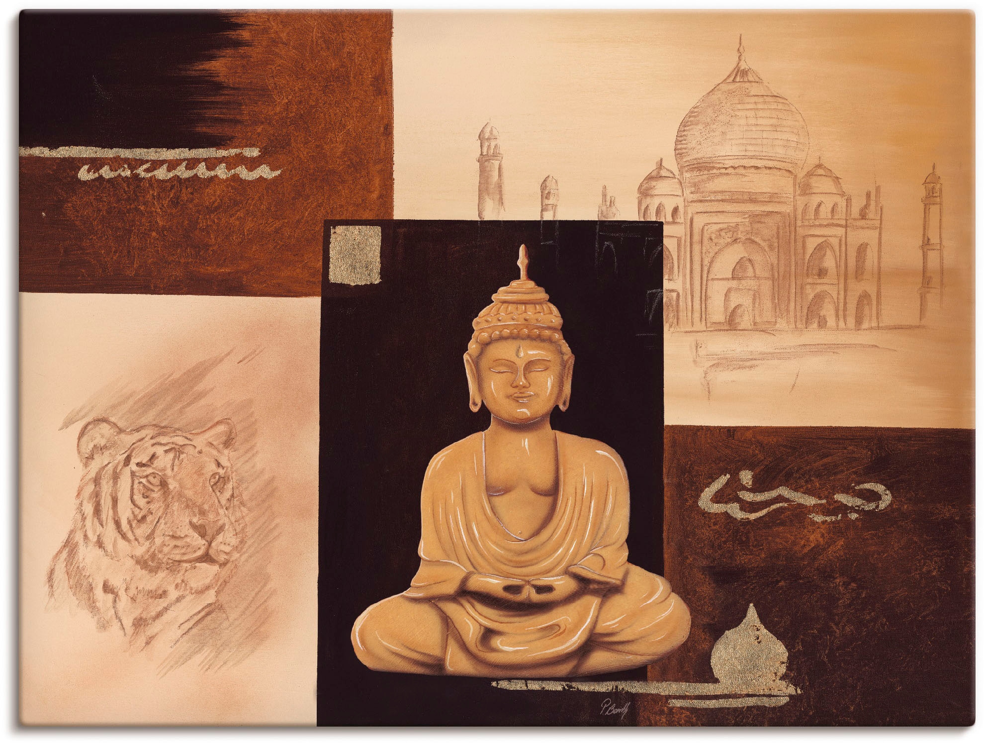 Artland Wandbild »Indisches Gefühl II«, Religion, (1 St.), als Alubild,  Leinwandbild, Wandaufkleber oder Poster in versch. Größen bestellen | BAUR