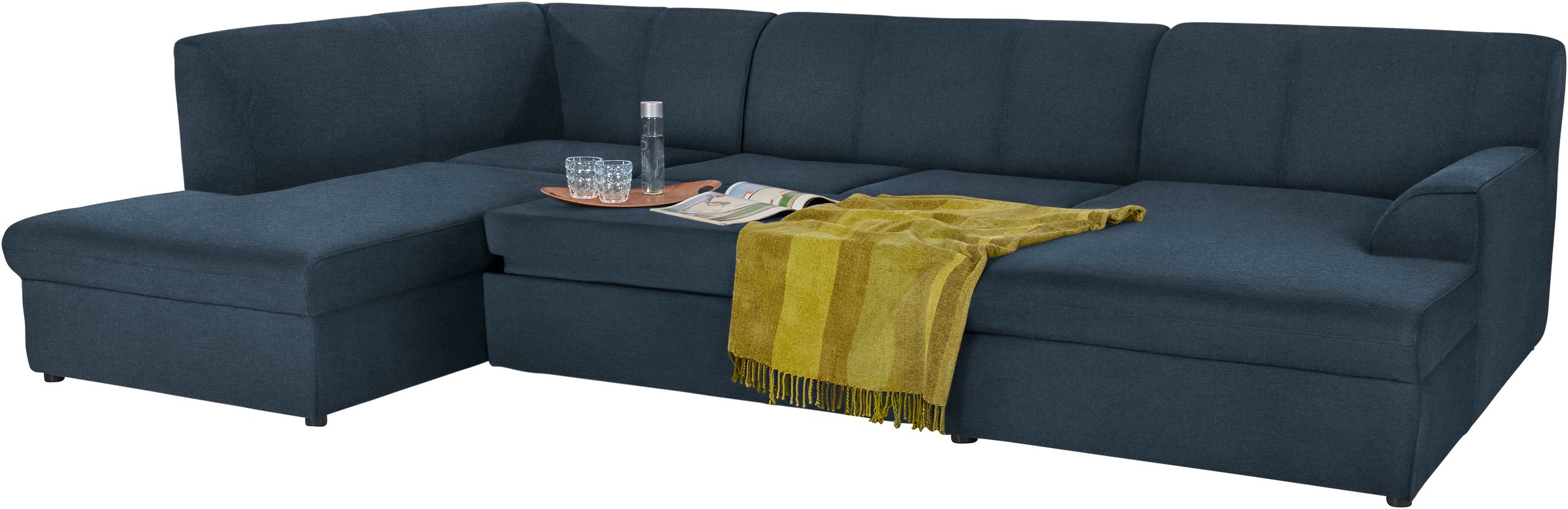 DOMO collection Wohnlandschaft »Topper, elegant und zeitlos, komfortabel, U-Form«, wahlweise mit Bettfunktion