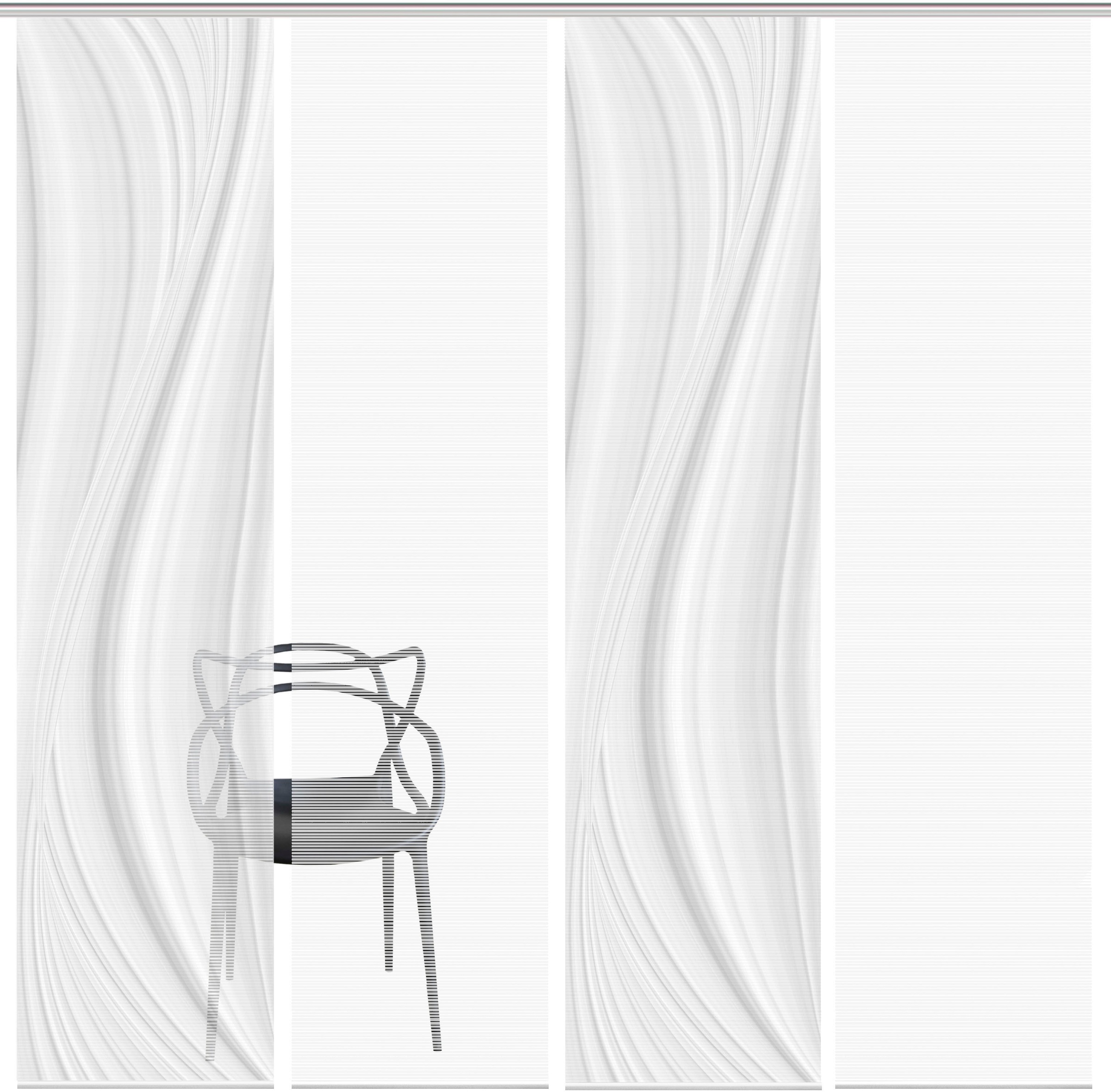 Vision S Schiebegardine »LAURINA 4er SET« Paneelwagen 4 Stk. tlg. Schiebevorhang Digidruck 4er Set LAURINA