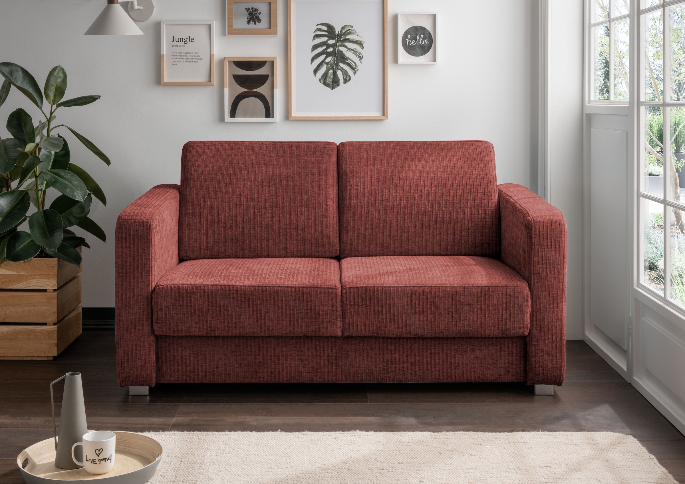 Home affaire Schlafsofa "MIA modern und bequem, schmale Armlehnen, Einzelauszug" mit 2 Einzelauszügen als Längsschläfer