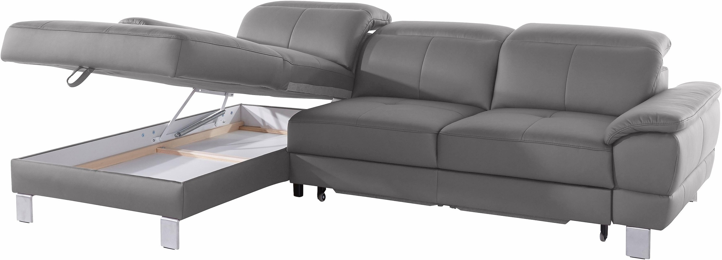 exxpo - sofa fashion Ecksofa »Mantua 2, inkl. Kopf- bzw. Rückenverstellung, bequem, L-Form«, wahlweise mit Bettfunktion und Bettkasten, tolle Verarbeitungsdetails