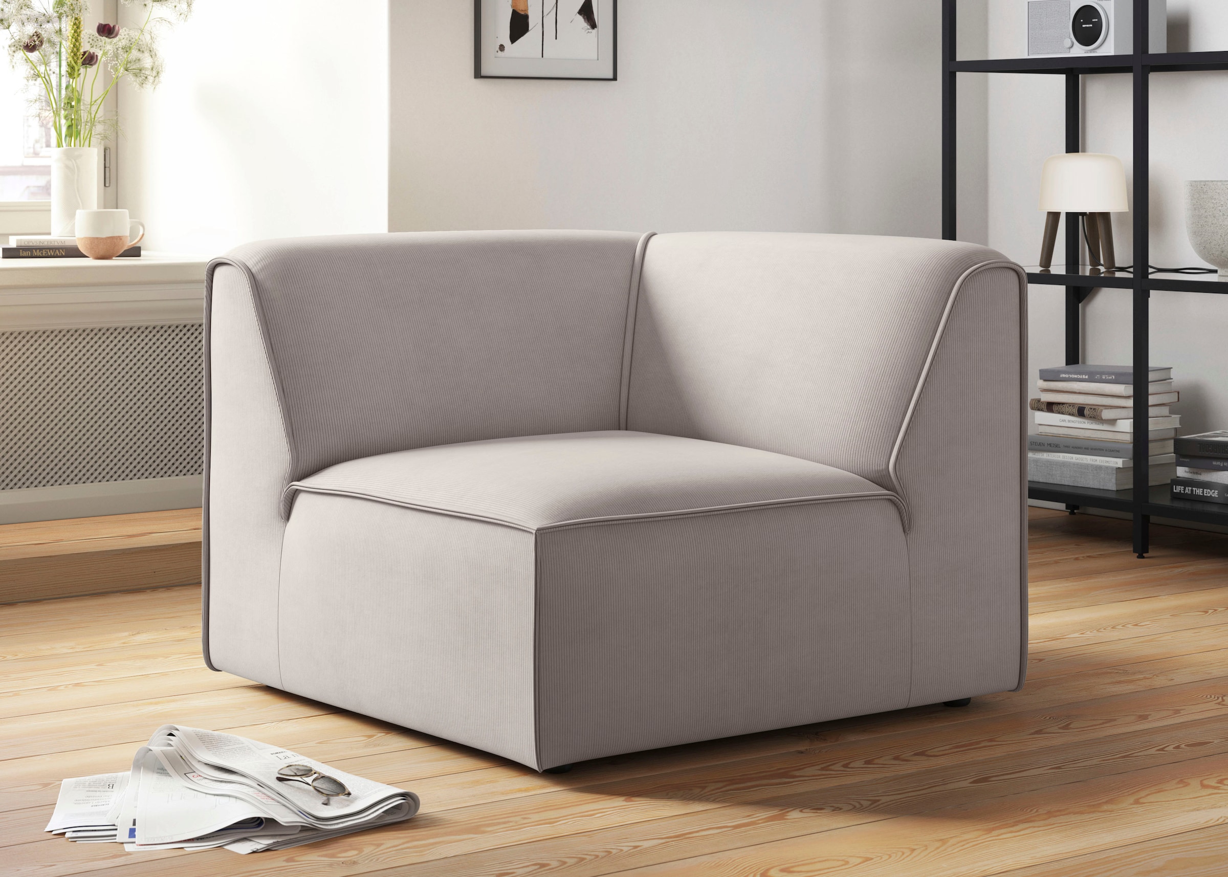 RAUM.ID Sofa-Eckelement »Merid, Sofaelement, Maße B/T/H: 97/97/46 cm«, als Modul oder separat verwendbar, für individuelle Zusammenstellung