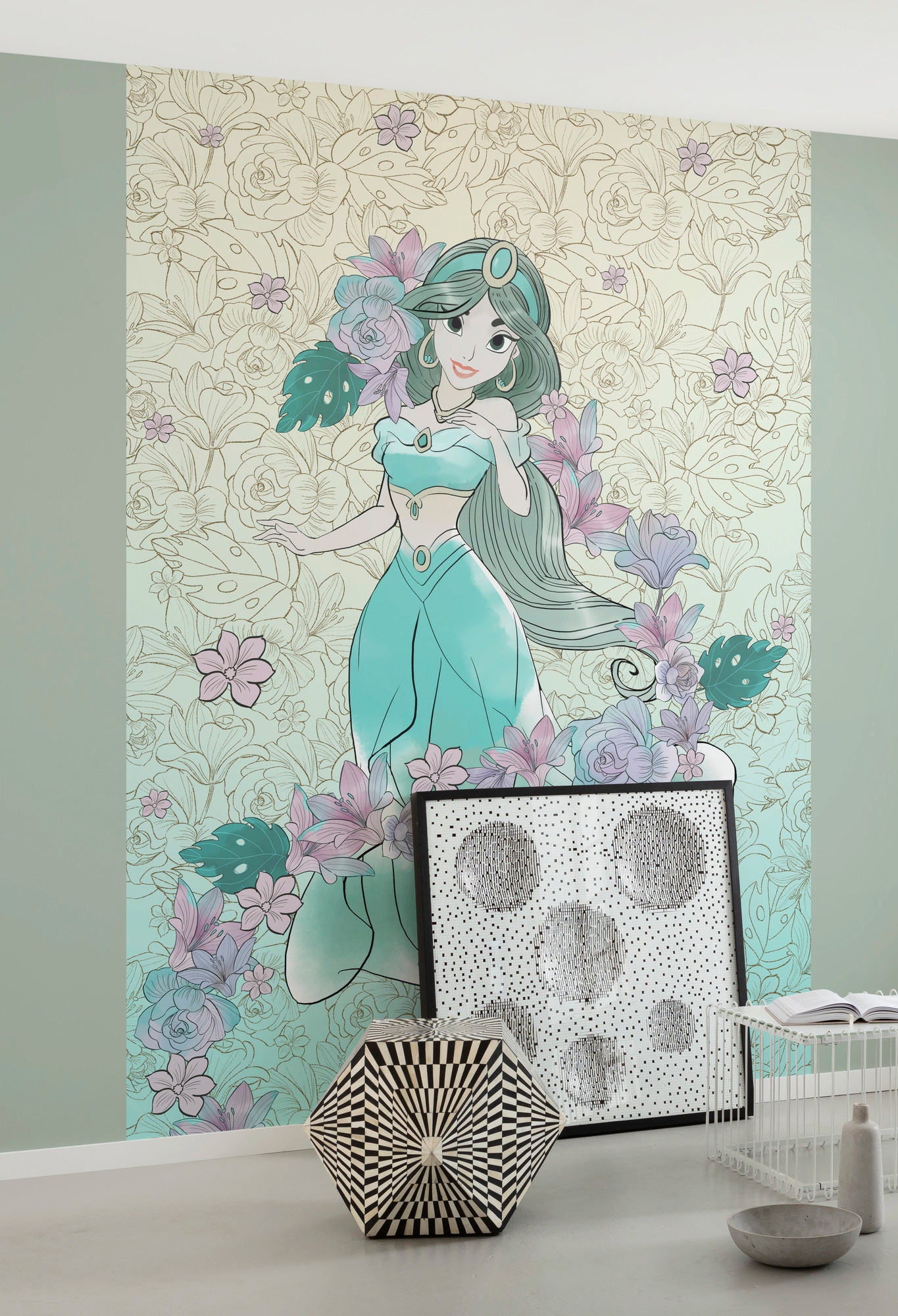 Komar Vliestapete »Digitaldruck Vlies - Jasmin Pale Flowers - Größe 200 x 280 cm«, bedruckt, Kinderzimmer