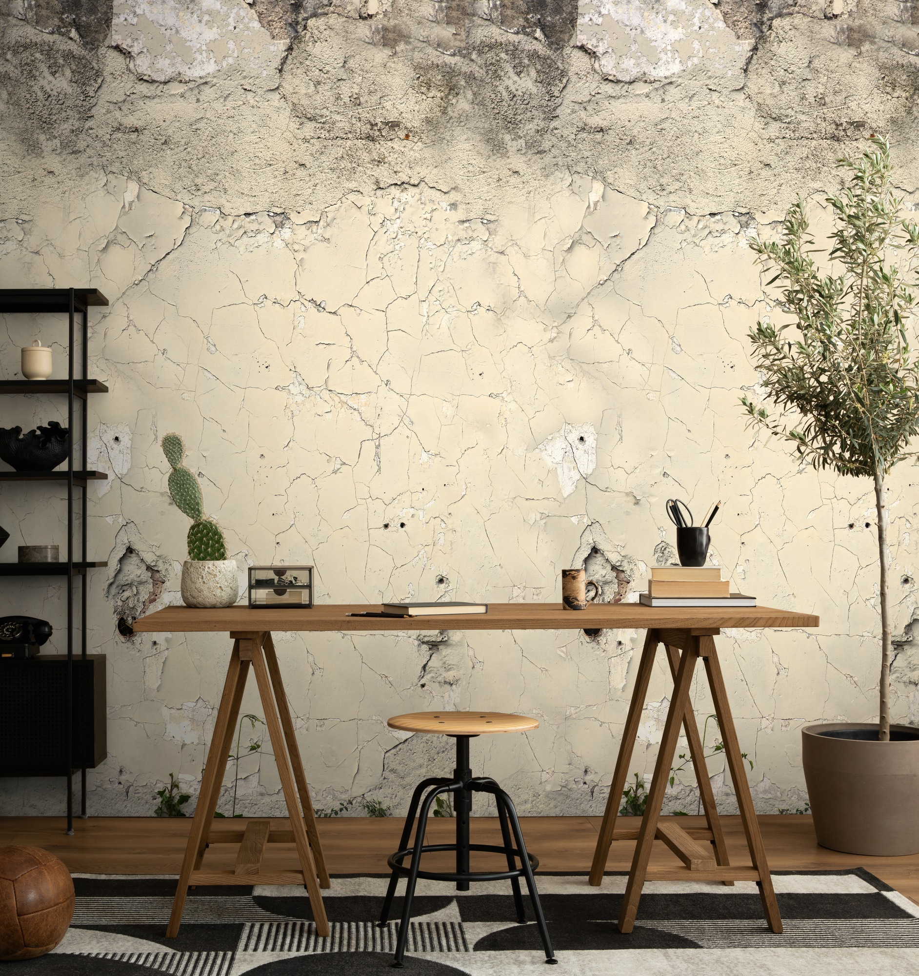living walls Fototapete »The Wall 4 Structures – Plastische Betonwand Vlies-Fototapete« Steinoptik | matt | naturalistisch leicht strukturiert Plastische Betonwand mit markanter 3D-Wirkung