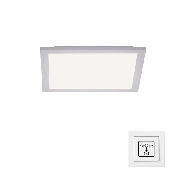 Leuchten Direkt Deckenleuchte »FLAT«, 2 flammig-flammig, LED, Serienschalter,  Memory, nach Trennung vom Netz | BAUR