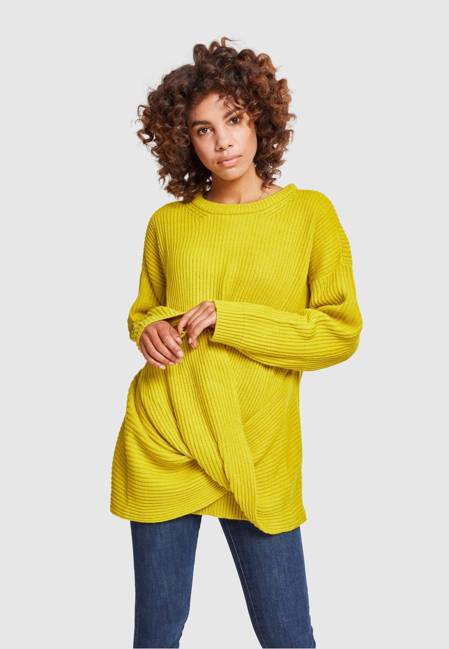 URBAN CLASSICS Rundhalspullover »Urban Classics Damen Ladies Wrapped Sweater«, (1 tlg.)