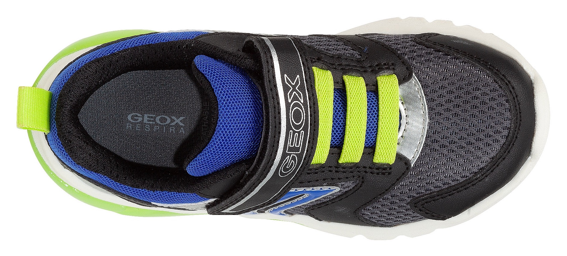 Geox Sneaker »J CIBERDRON BOY C«, mit cooler Blinkfunktion, Freizeitschuh, Halbschuh, Schnürschuh