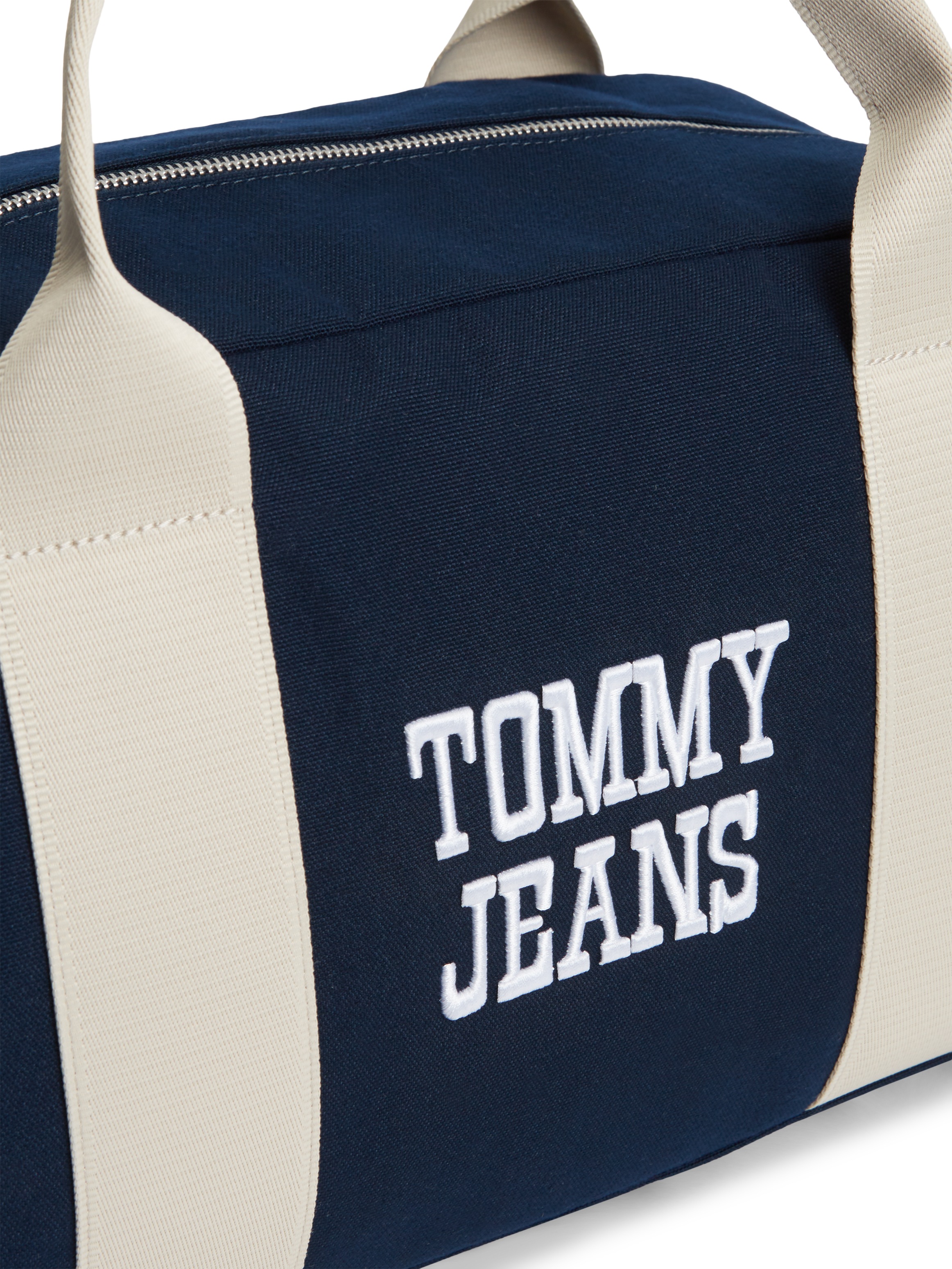 Tommy Jeans Weekender »TJM BOLD VARSITY DUFFLE« Unisex Umhängetasche, Henkeltasche mit Kontrastbesatz