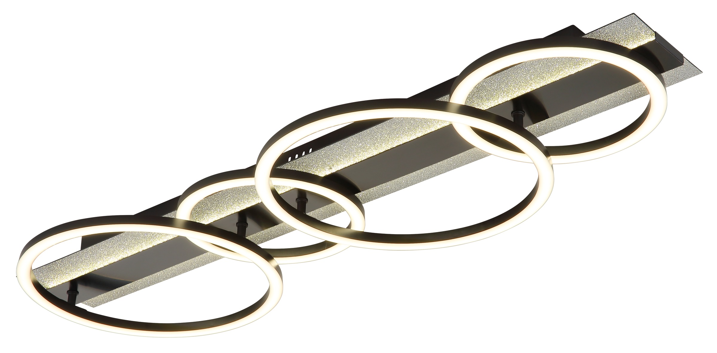 GLOBO LIGHTING Deckenleuchte »NORBERTO« LED-Modul 1 Stk. Warmweiß Deckenleuchte Schwarz/Silber, LED 55W, 3 Stufen Ringe