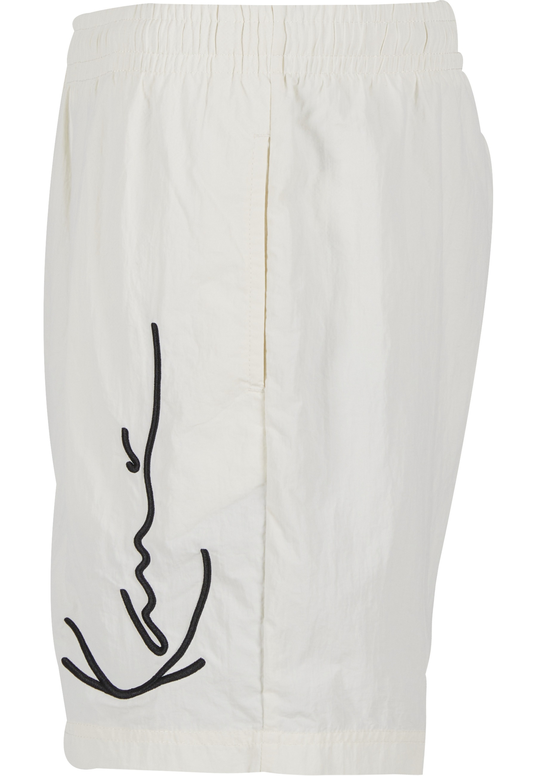 Badeshorts KARL KANI "Karl Kani Signature Swim Shorts", Herren, Gr. S, US-Größen, sanftes weiß, 100% Polyester, Badehosen Badeshorts 3