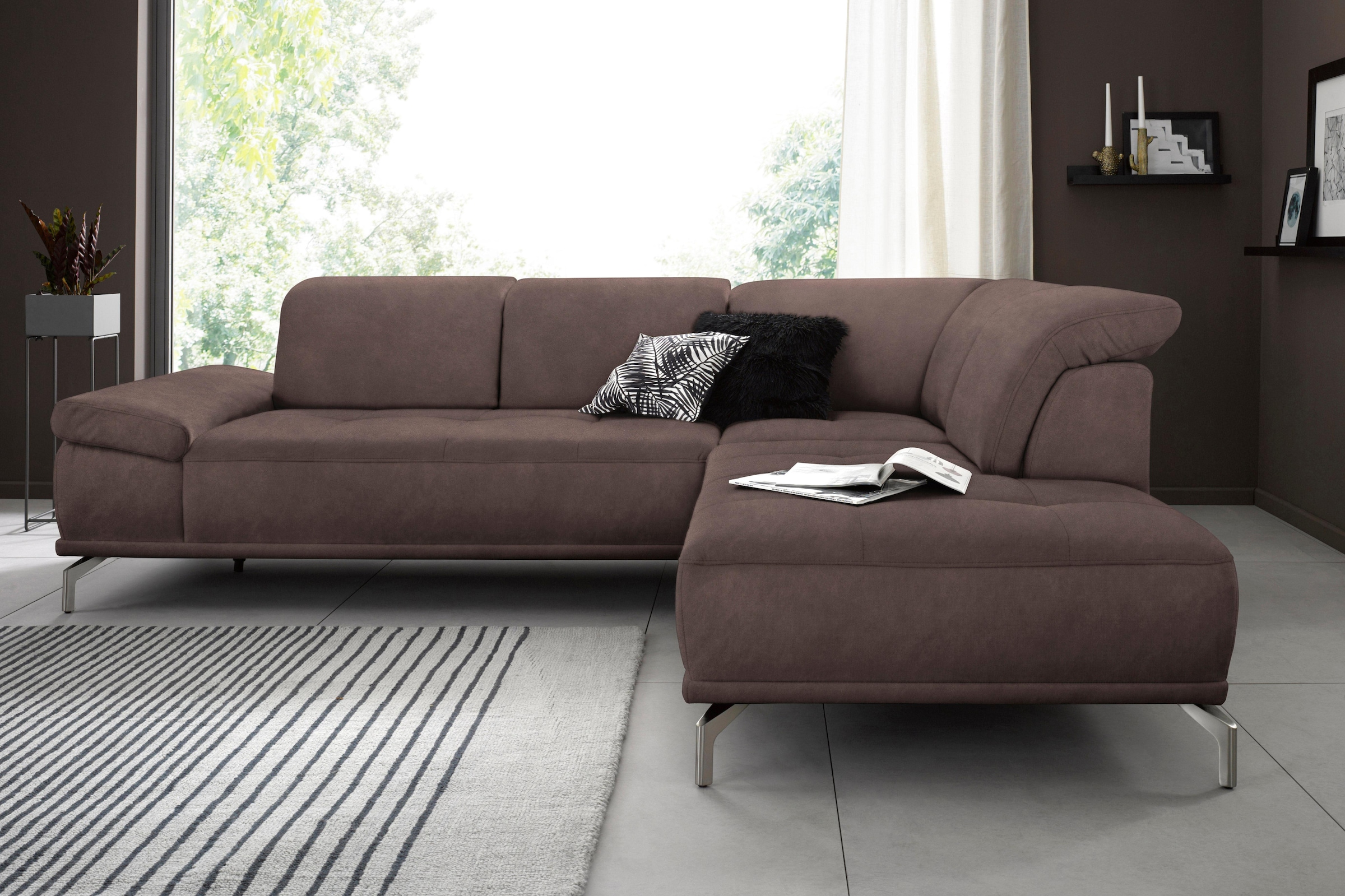 Home affaire Ecksofa "Caluna" Inkl.Sitztiefenverstellung, wahlweise mit Kop günstig online kaufen