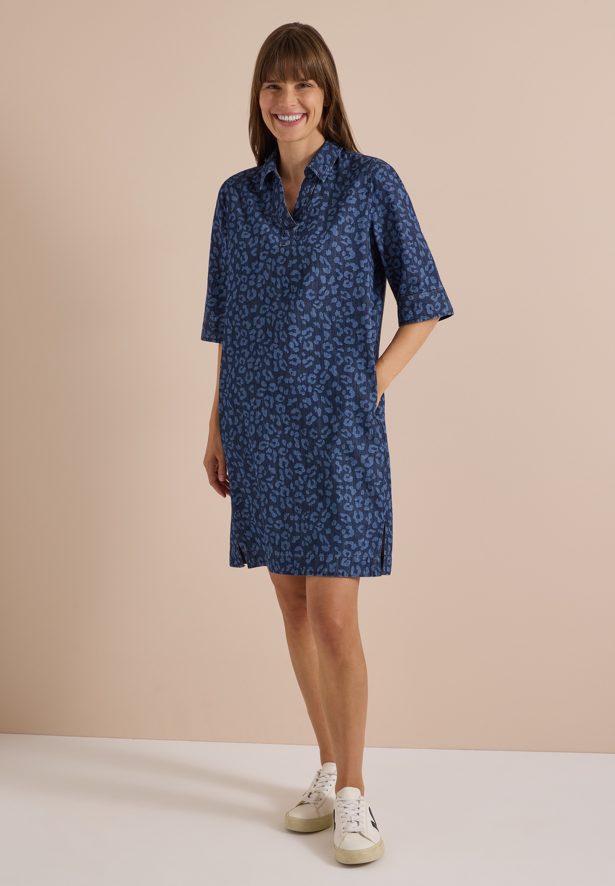 Cecil Shirtkleid Ohne Taschen mit Leo-Muster