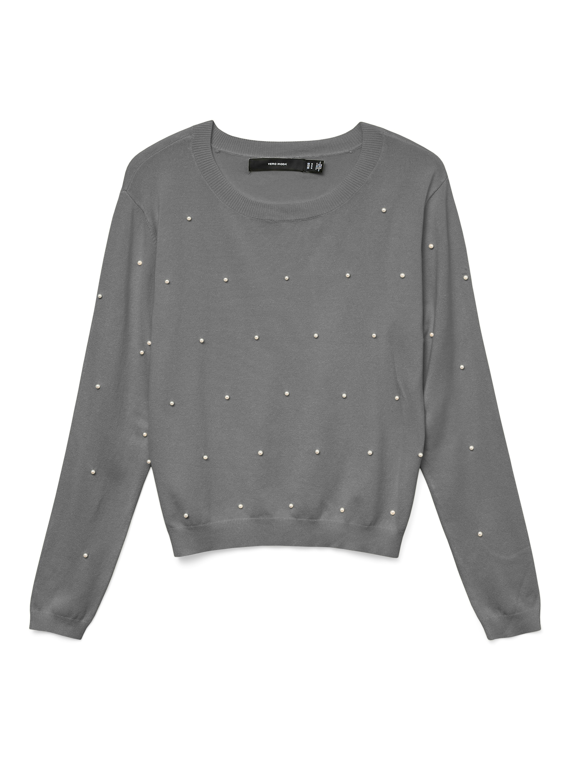 Vero Moda Rundhalspullover "VMGLORY PEARL LS O-NECK PULLOVER BOO" günstig online kaufen