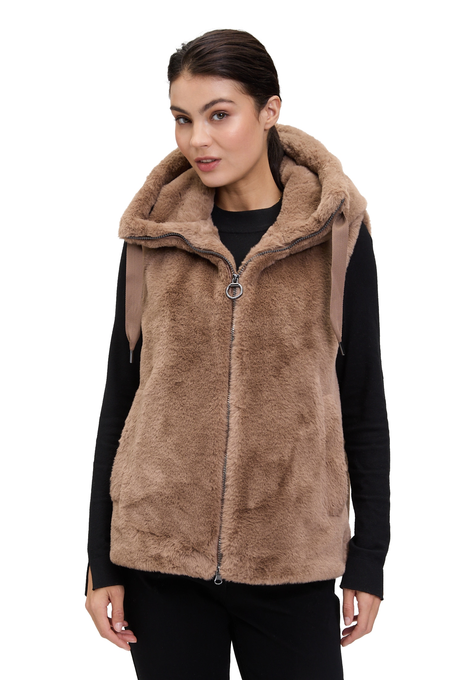 Betty Barclay Plüschweste "Damen mit Kapuze" günstig online kaufen