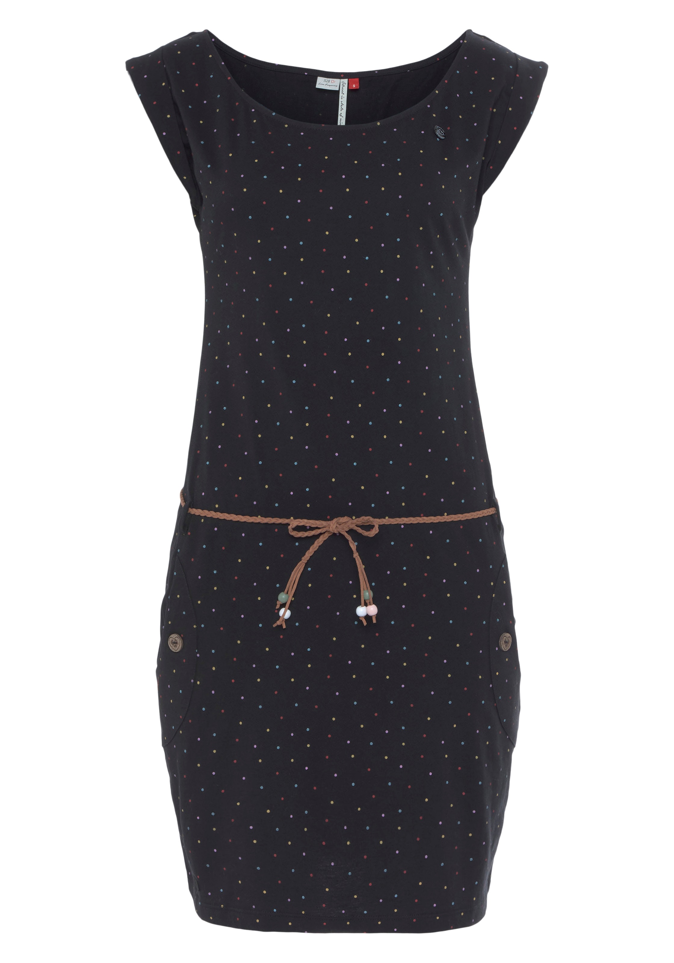 Ragwear Jerseykleid »TAGG DOTS«, (2 tlg., mit Bindegürtel), im  Multi-Color-Punkte-Muster bestellen | BAUR