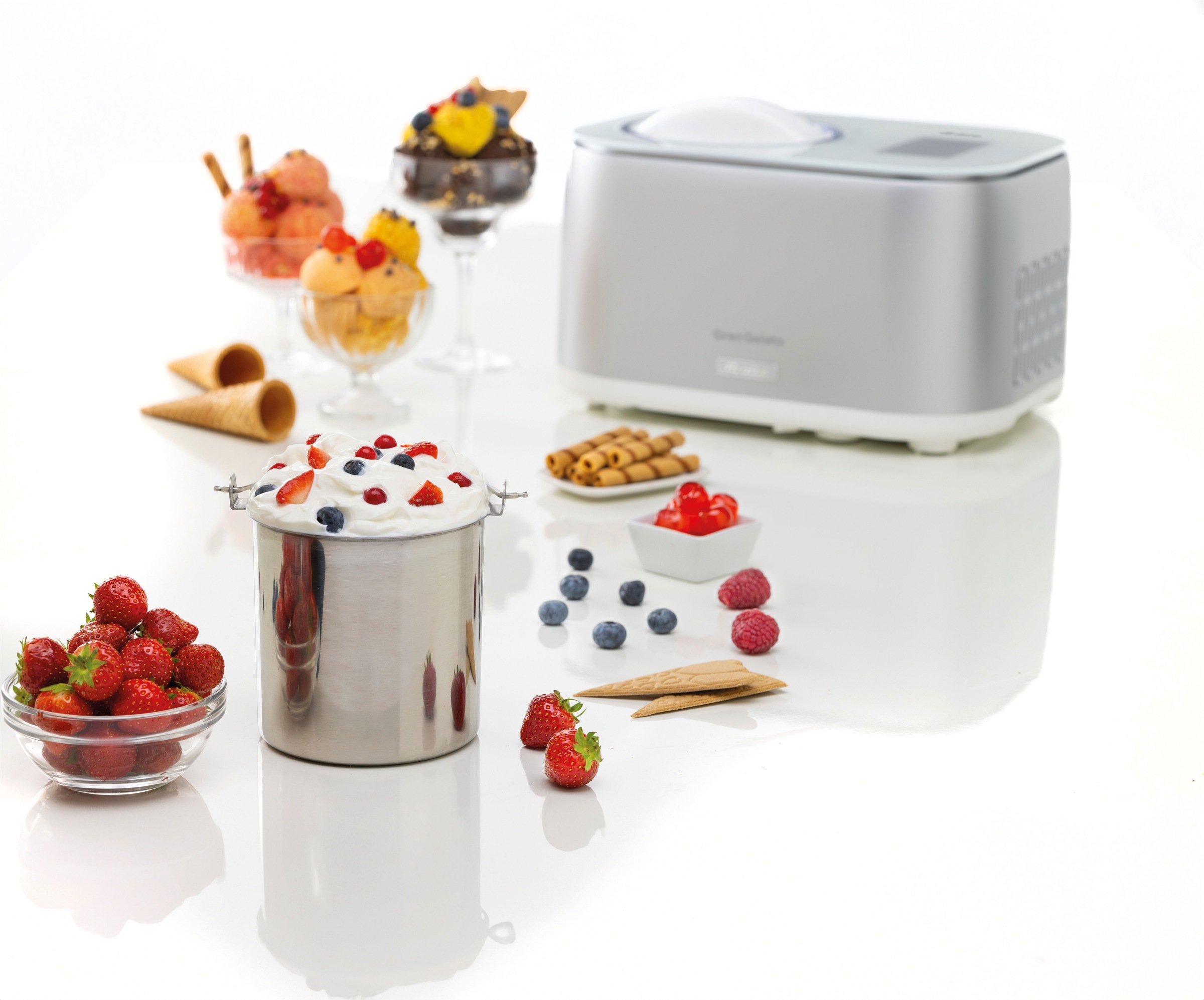 Ariete Eismaschine »Gran Gelato« 1 l 100 W Die integrierte Nachkühlfunktion Hält dein Eis bis zu 1 Stunde kühl.
