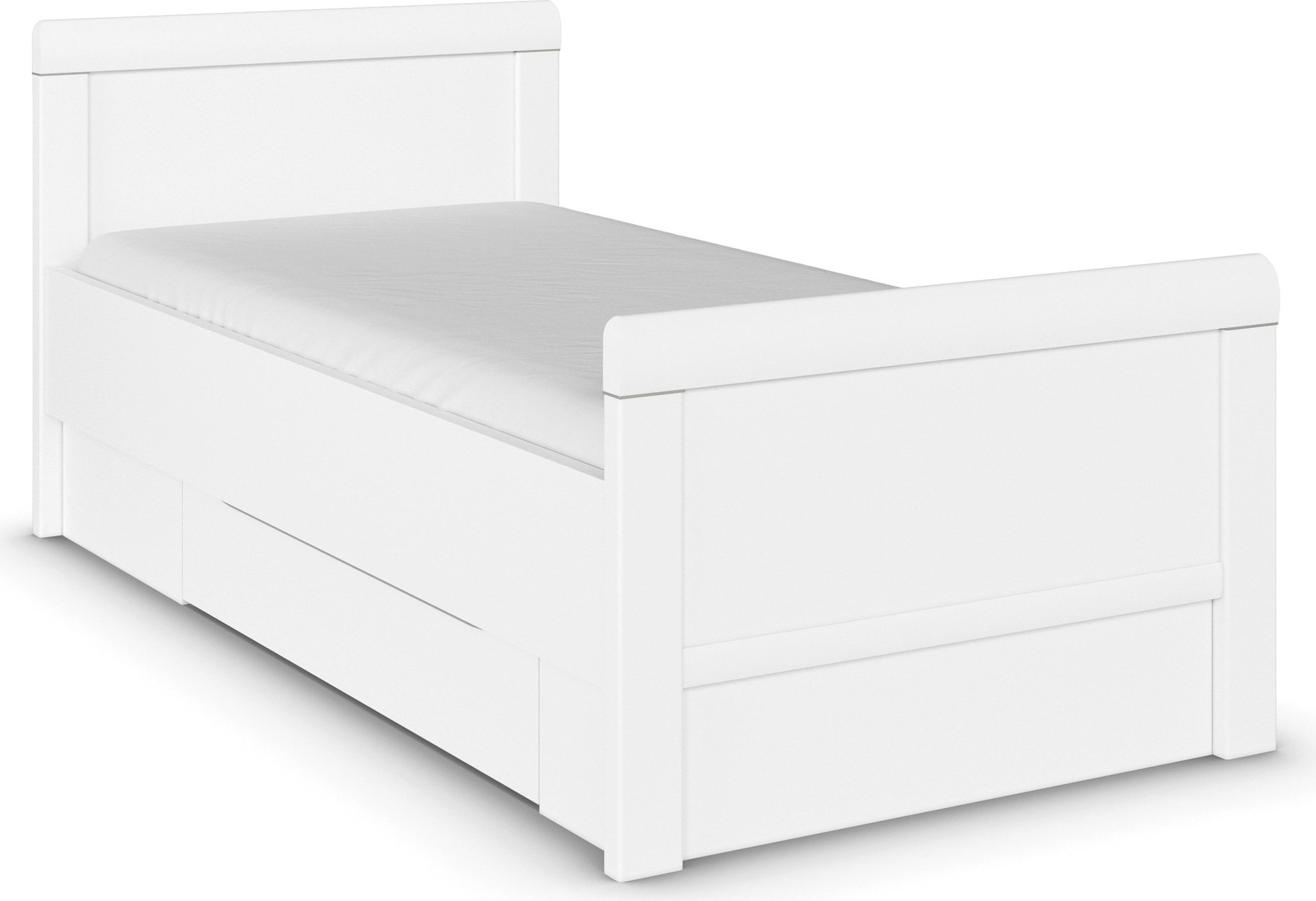 rauch "Bett Einzelbett Stollenbett Bettkästen EVELYN" in Komforthöhe mit Holzkopfteil sowie Schubladen MADE IN GERMANY