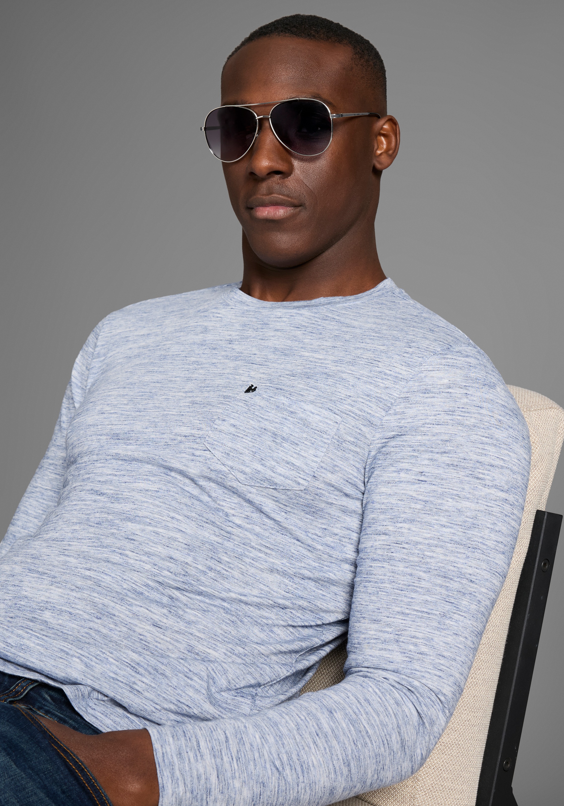 Thumbnail - Bruno Banani Langarmshirt Langarmshirt in schmaler Passform