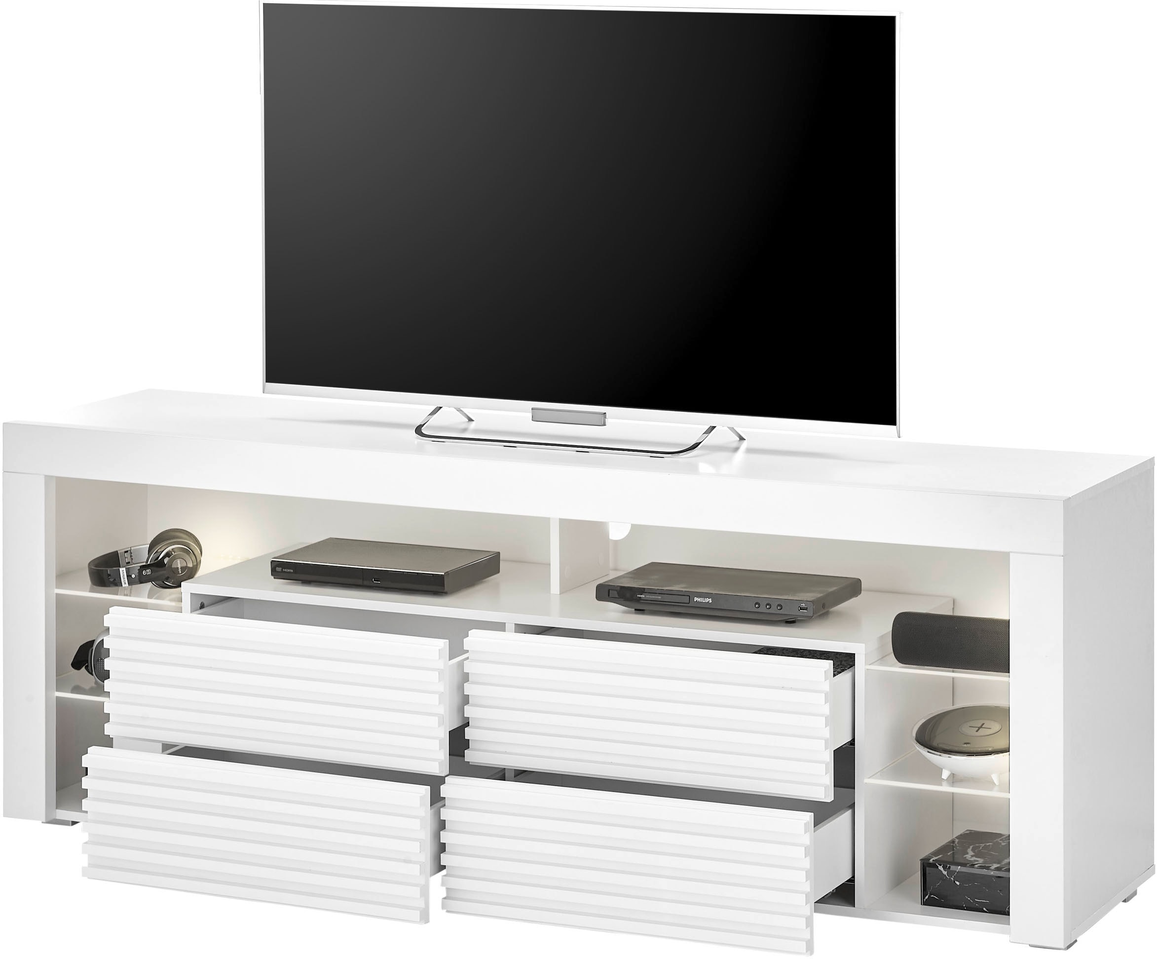 Stolkom TV-Schrank »Goal«, 4 Schubkästen, 6 offenen Fächern, Stellmaß 179/66/44 cm