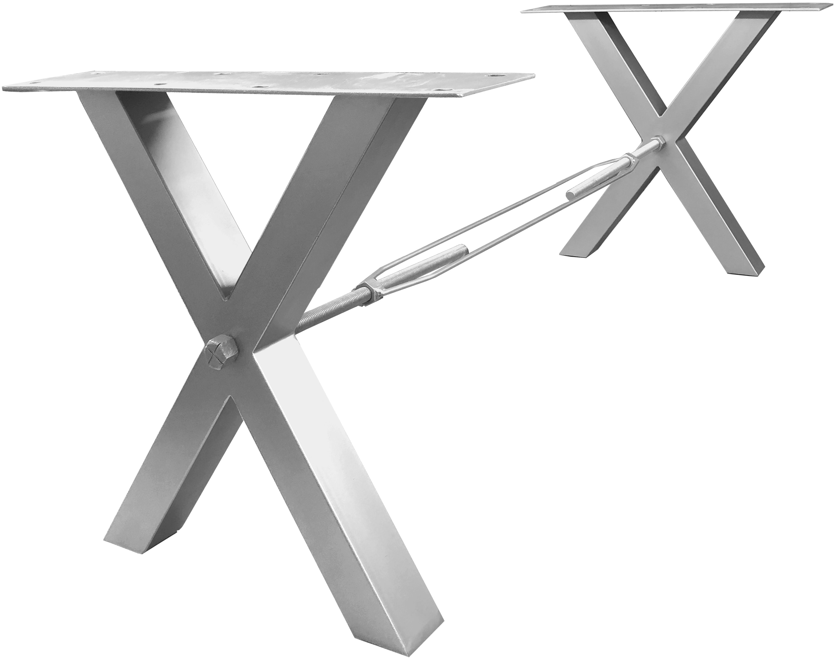 SIT Tischbein "Chania aus Stahl in X-Form für Platten von 160–240 cm" 1 Stk. tlg. X-förmiger Tischplattenträger mit flexibler Längeneinstellung