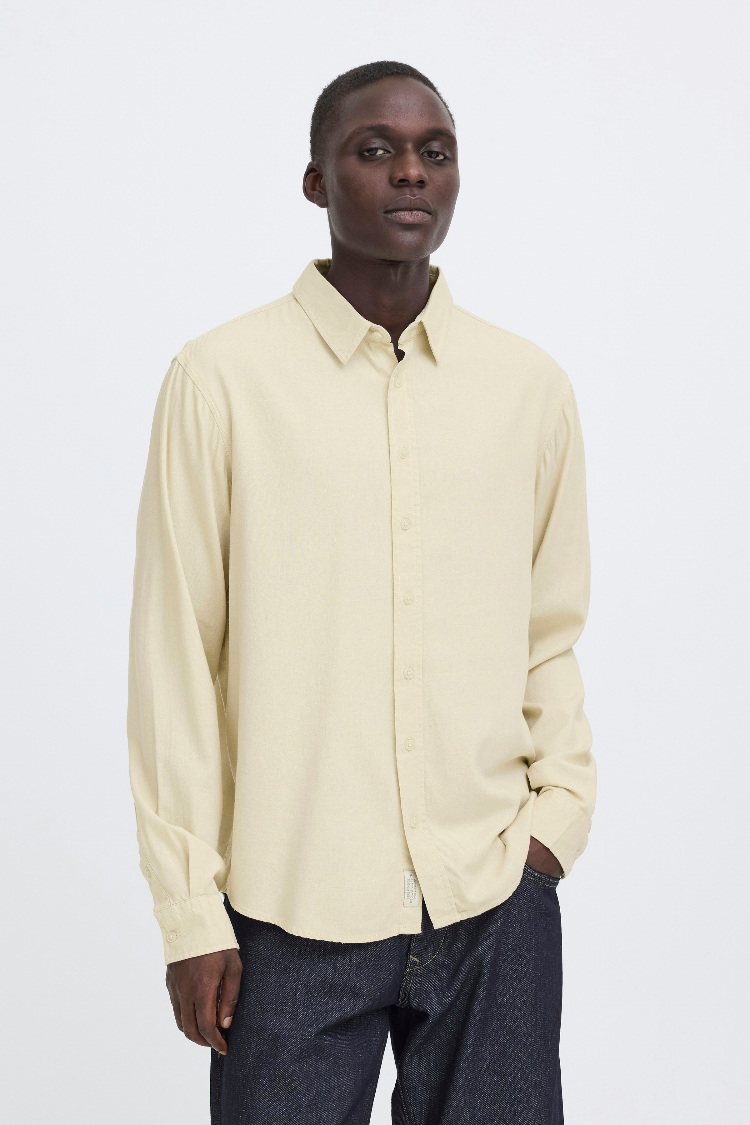 Blend Langarmhemd "BHBOBBY LINEN L/S" Materialmix aus Leinen und Viskose, Regular Fit, mit Hemdkragen