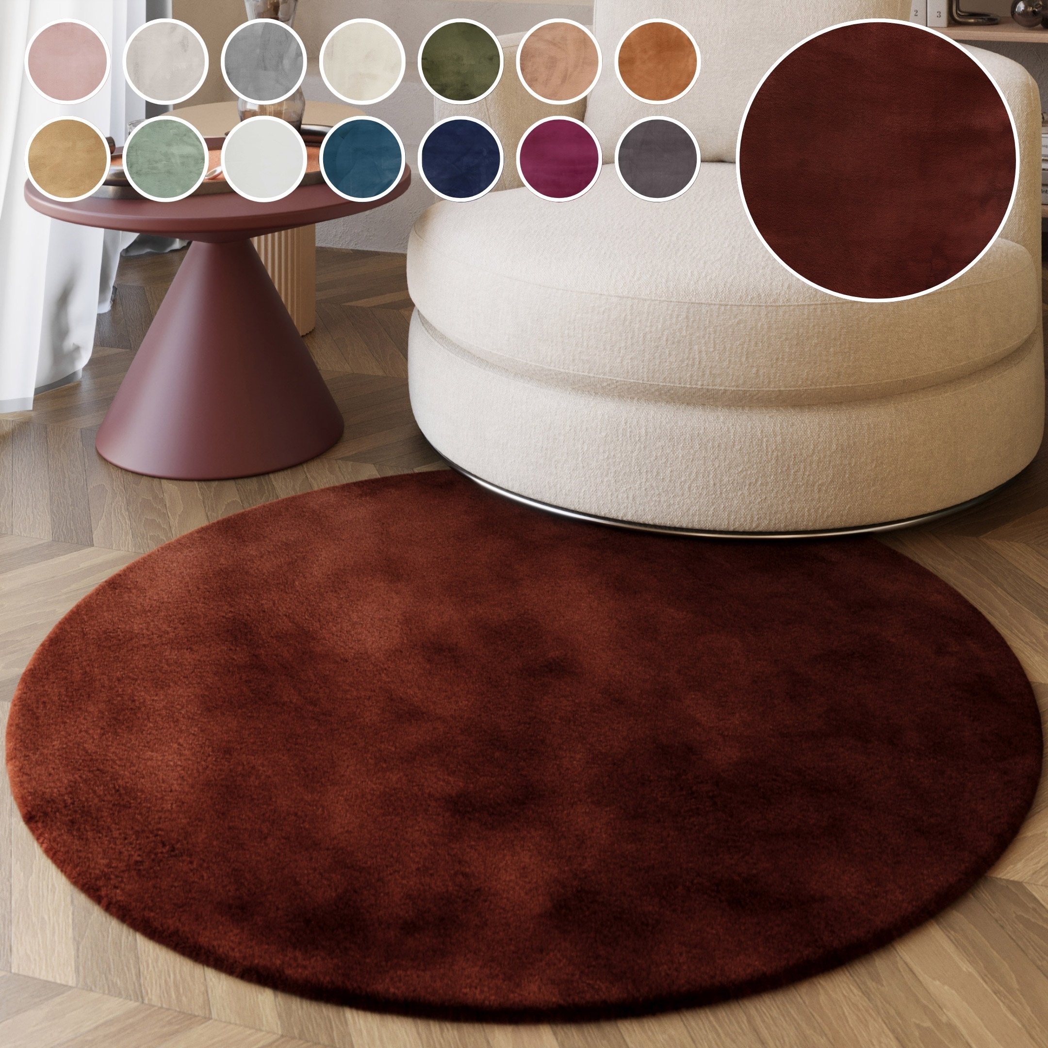 Esprit Hochflor-Teppich »Alice ESP-4377 Kunstfell«, rund, 25 mm Höhe, Kaninchenfell-Haptik, besonders weich und dicht, für alle Räume