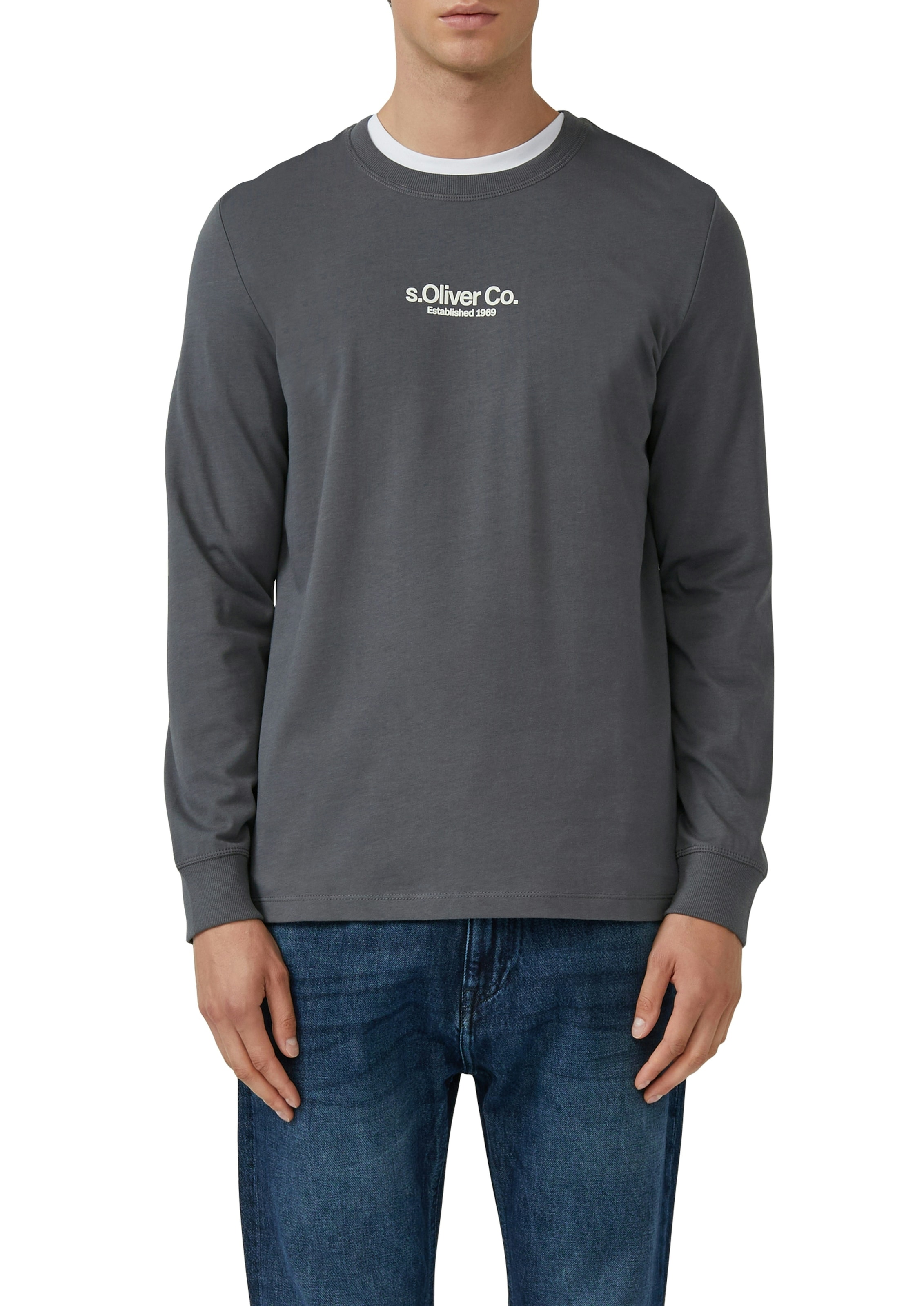s.Oliver Langarmshirt mit Logo Schriftzug