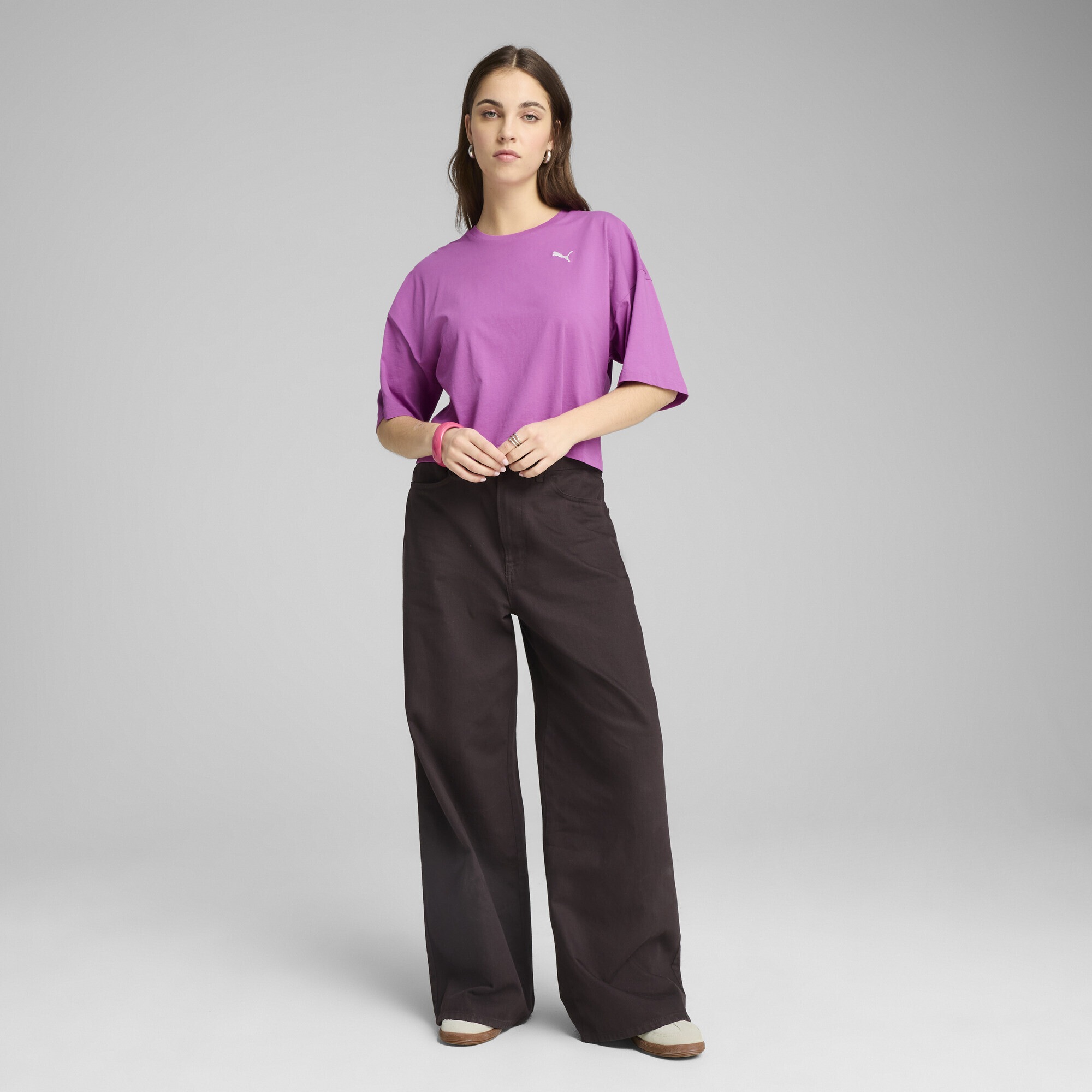 PUMA T-Shirt »WARDROBE ESS Kurzes Oversized-T-Shirt Damen«