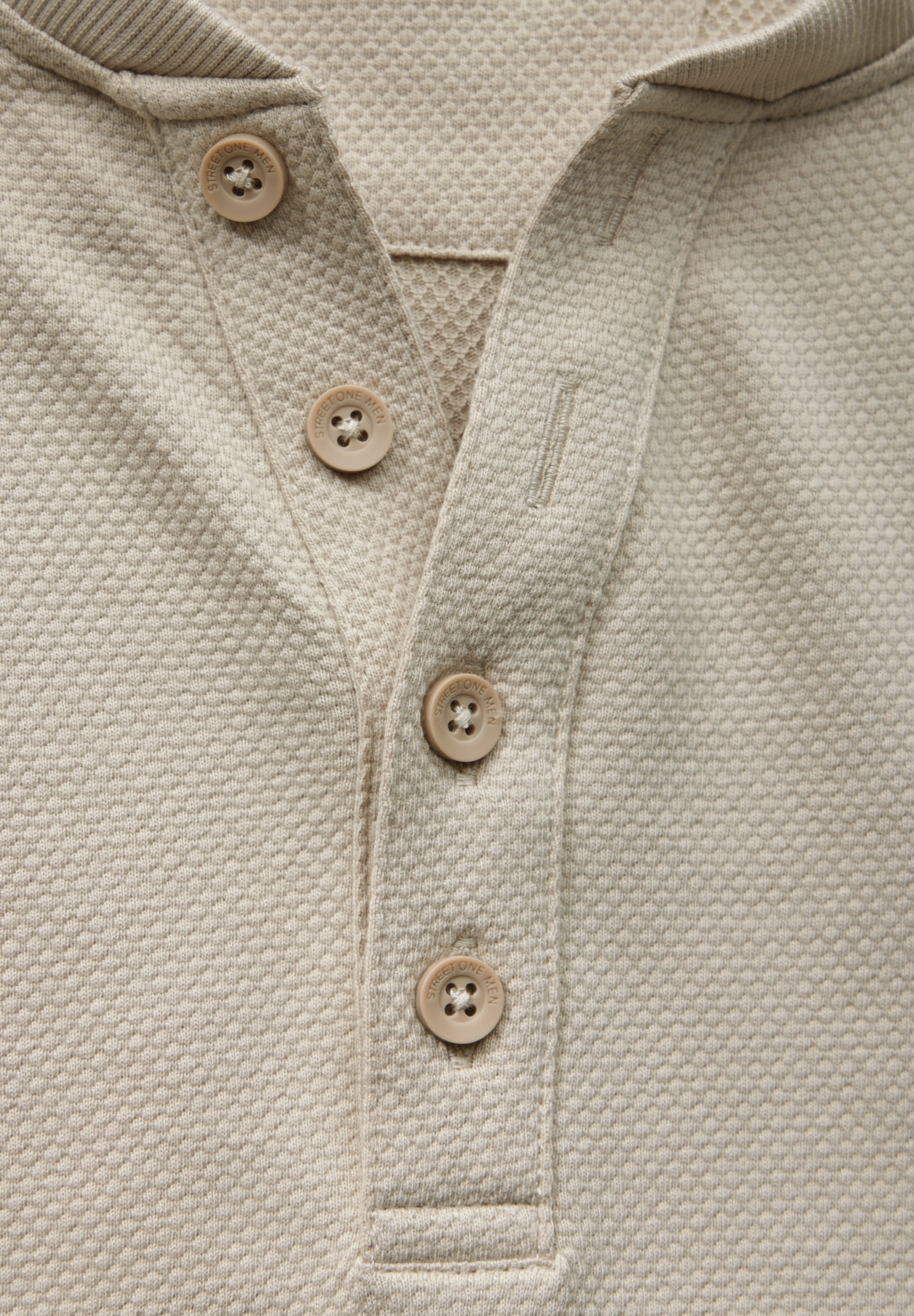 STREET ONE MEN Langarmshirt, aus reiner Baumwolle