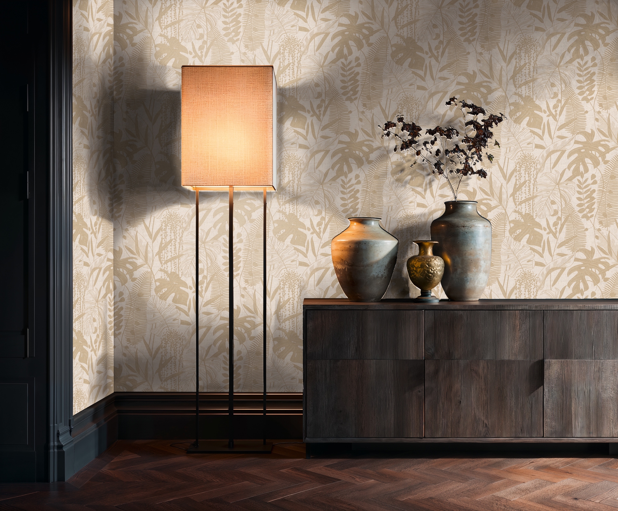 A.S. Création Vliestapete »Cuba II Tropische Blätter« Retro | floral | tropisch leicht strukturiert Feines Blattdesign mit filigranen Linien und natürlicher Optik