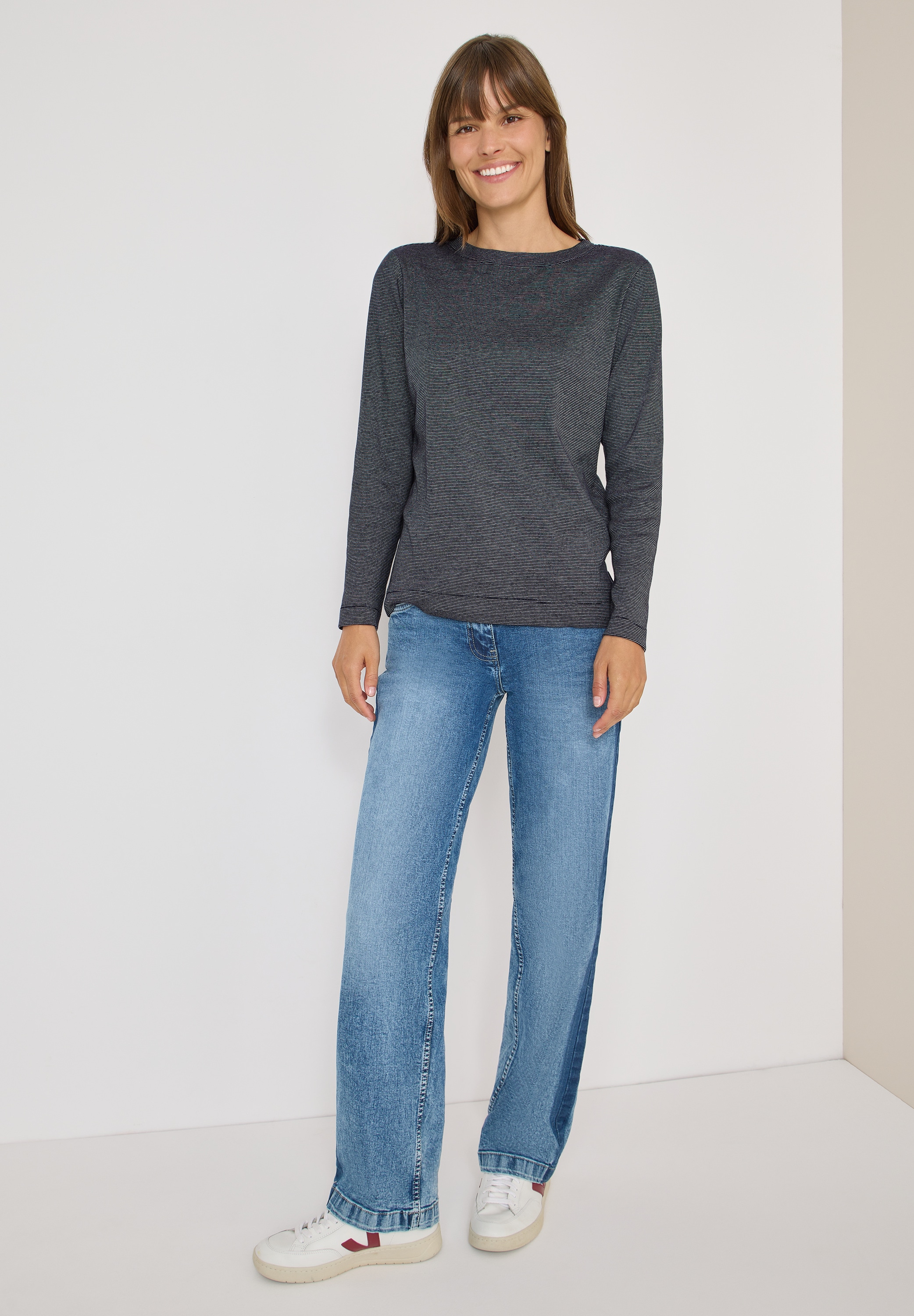 Cecil Langarmshirt aus Baumwolle mit Stretchante