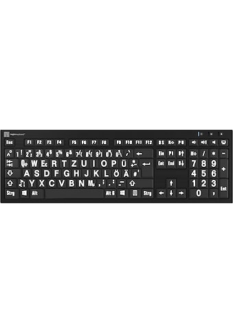 Logickeyboard Slimline-Tastatur »XL-Print White on B...