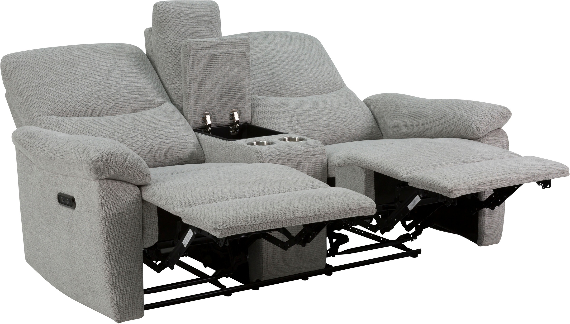 Home affaire 2-Sitzer »ODILON, 2er-Kinosofa, TV-Sessel, Mulitmedia-Sofa, Struktur, USB A/C,«, Relaxfunktion manuell u. elektrisch, Getränkehalter, Staufach