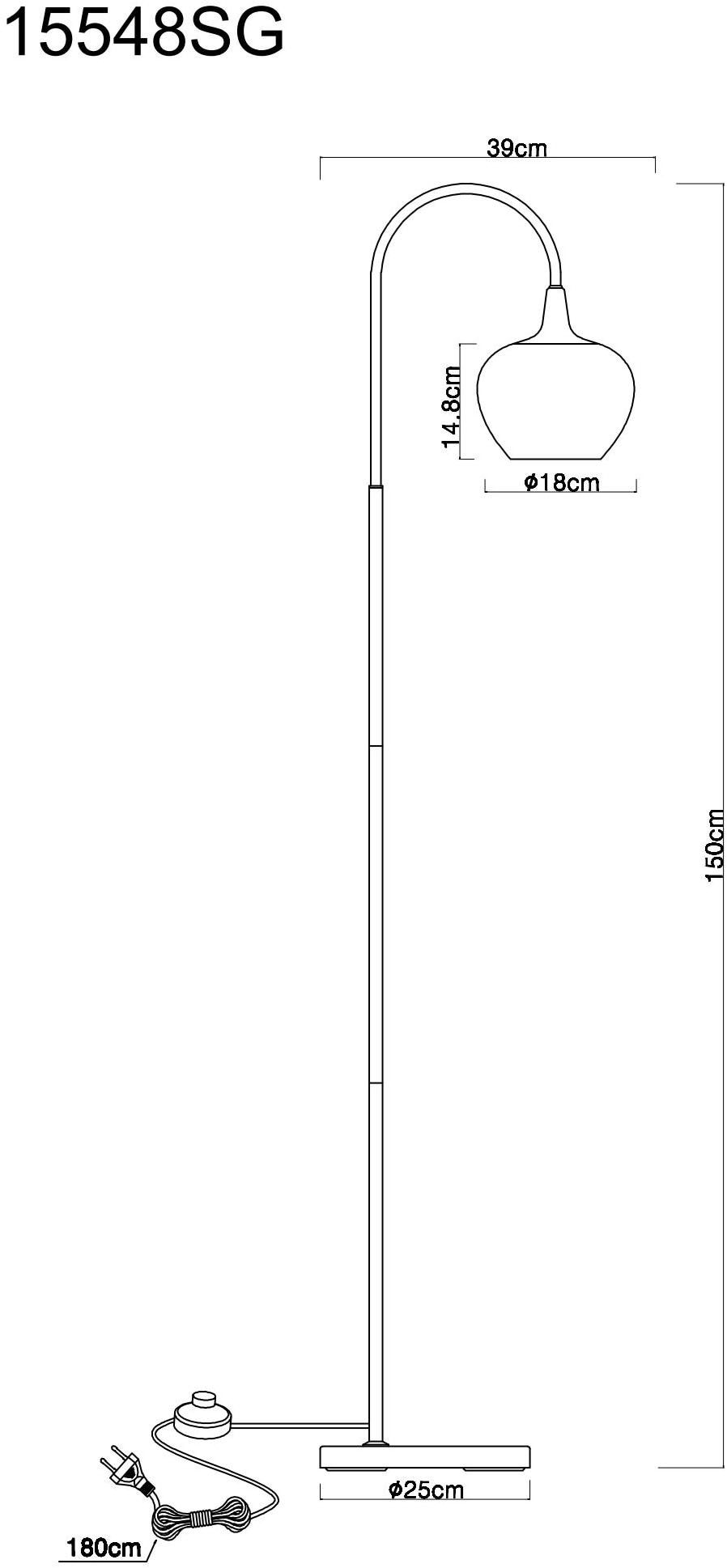 GLOBO LIGHTING Stehlampe »MAXY«, Leuchtmittel E27 | ohne Leuchtmittel, Stehleuchte/Glas kupferfarben/Glas verlaufen/Wohnzimmer/Schlafzimmer