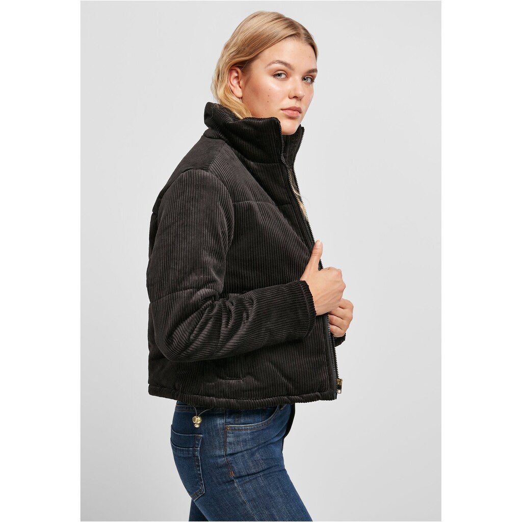 URBAN CLASSICS Winterjacke »Damen Ladies Corduroy Puffer Jacket«, (1 St.), ohne Kapuze