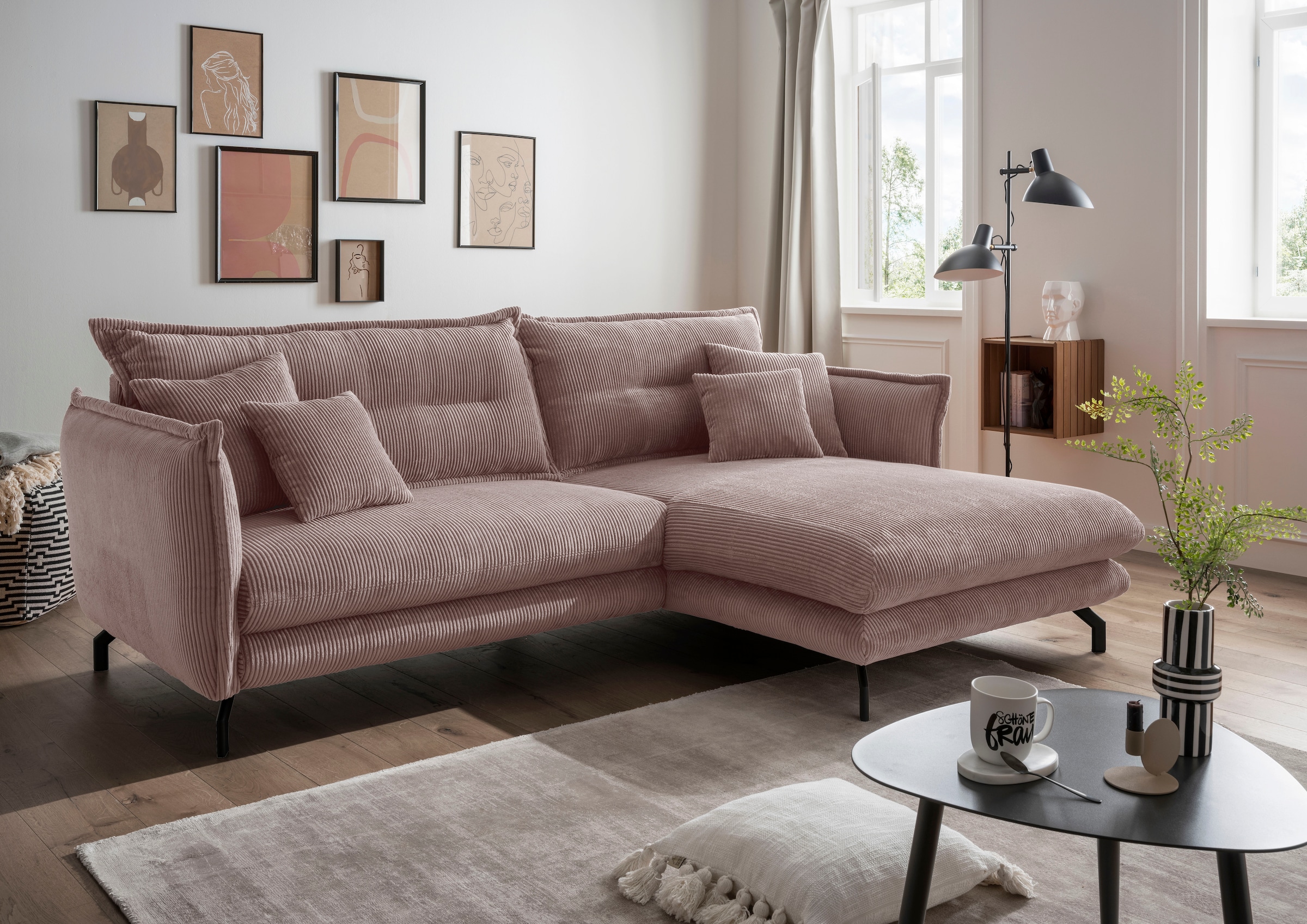 Home affaire Ecksofa "LAVA Breite 255 cm, modern und elegant, aktuelle Kiss günstig online kaufen