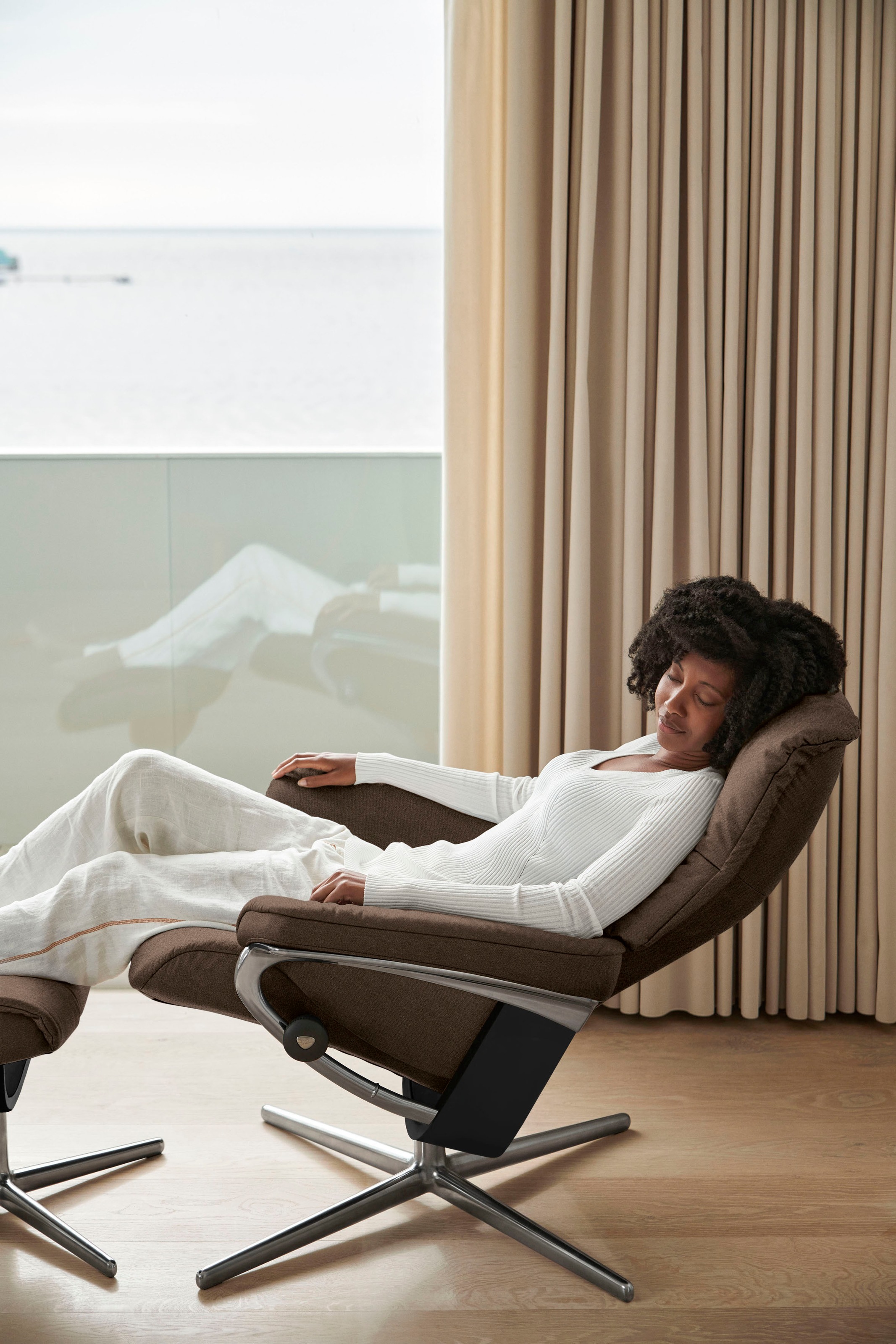 Stressless® Fußhocker »Mayfair«, mit Cross Base, Größe S, M & L, Holzakzent Schwarz
