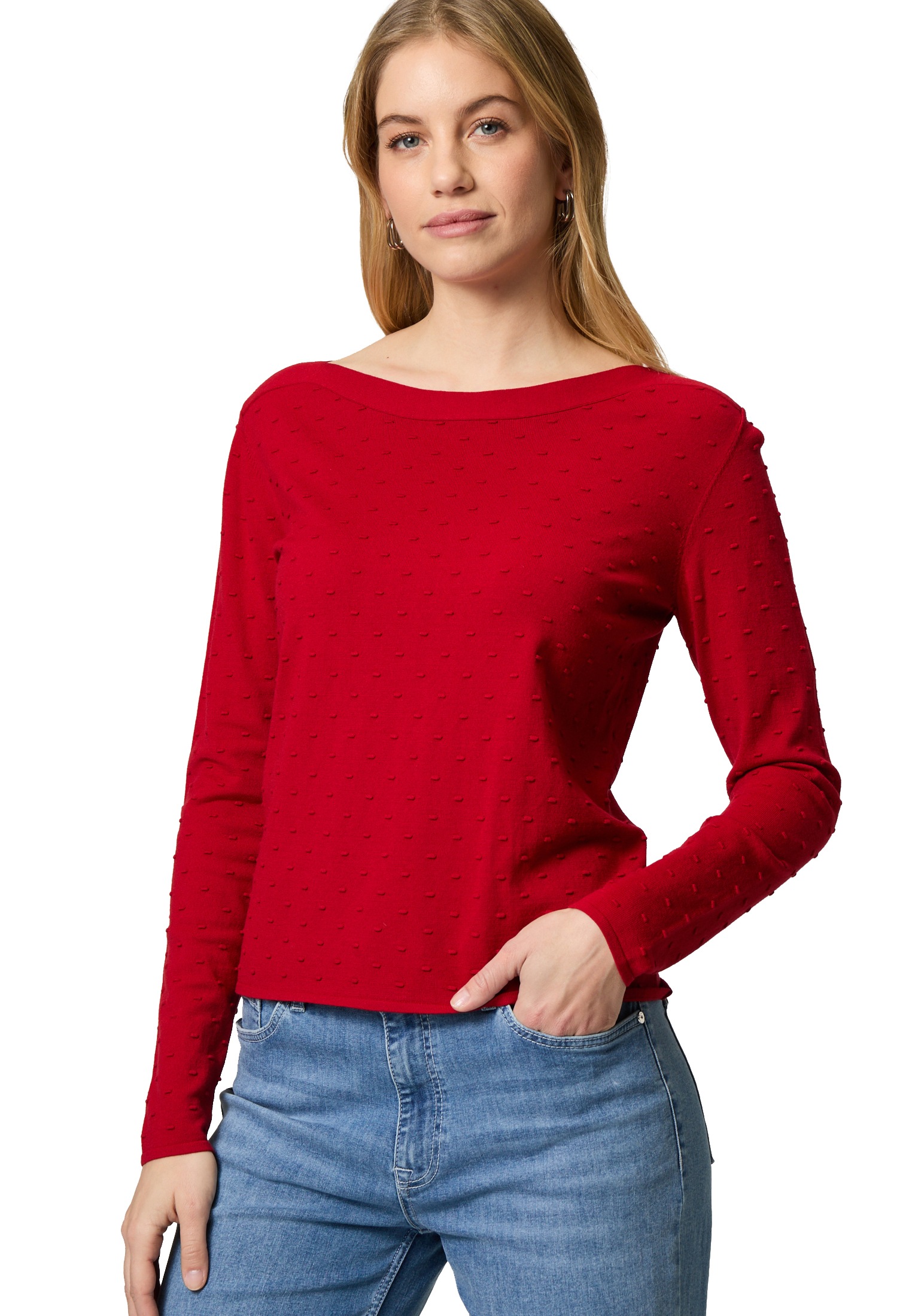 Zero Strickpullover "zero Damen Pullover mit Punktstickerei", (1 tlg.), wei günstig online kaufen