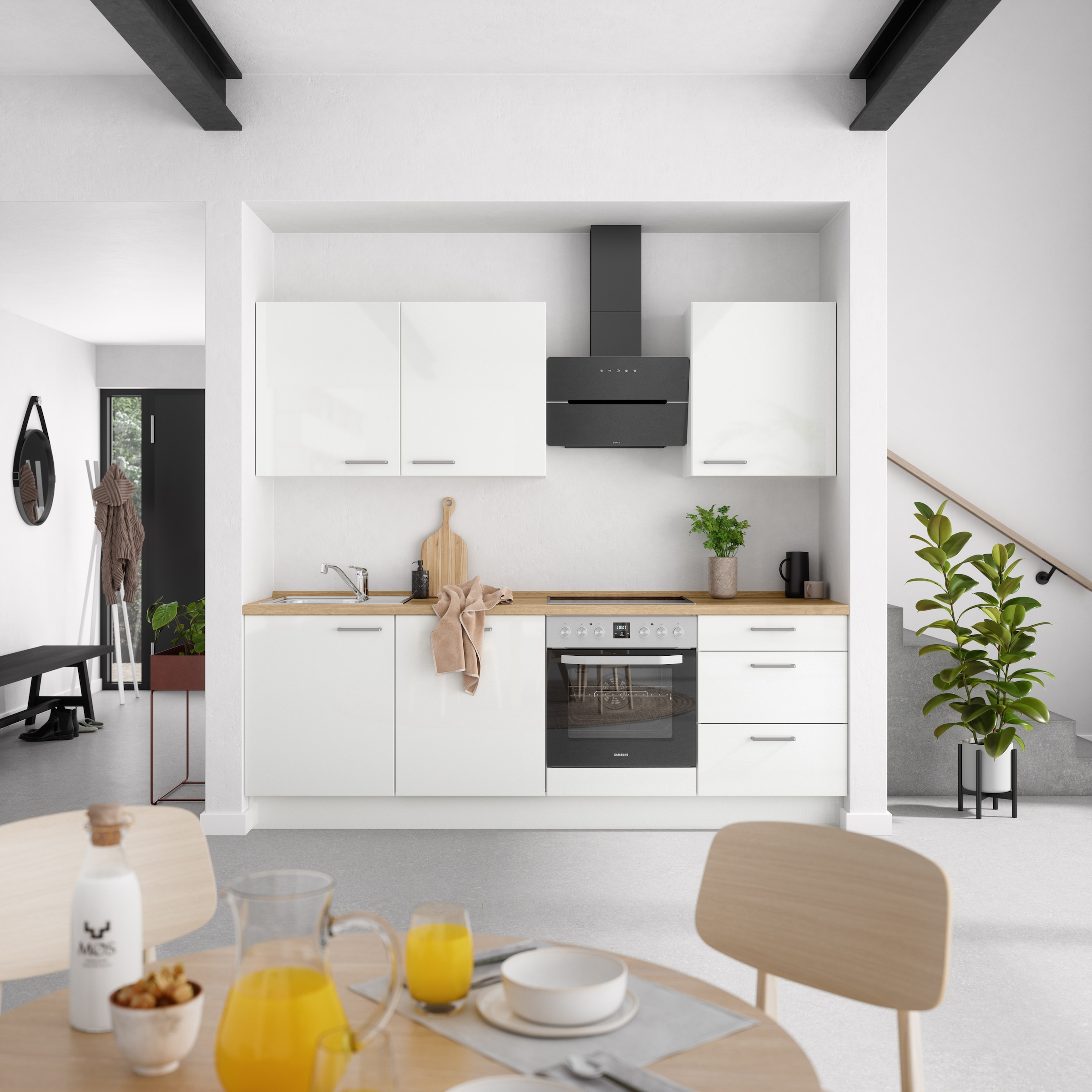 nobilia® Küchenzeile »"Flash II"«, vormontiert, Ausrichtung wählbar, Breite 240 cm, wahlw. mit E-Geräten