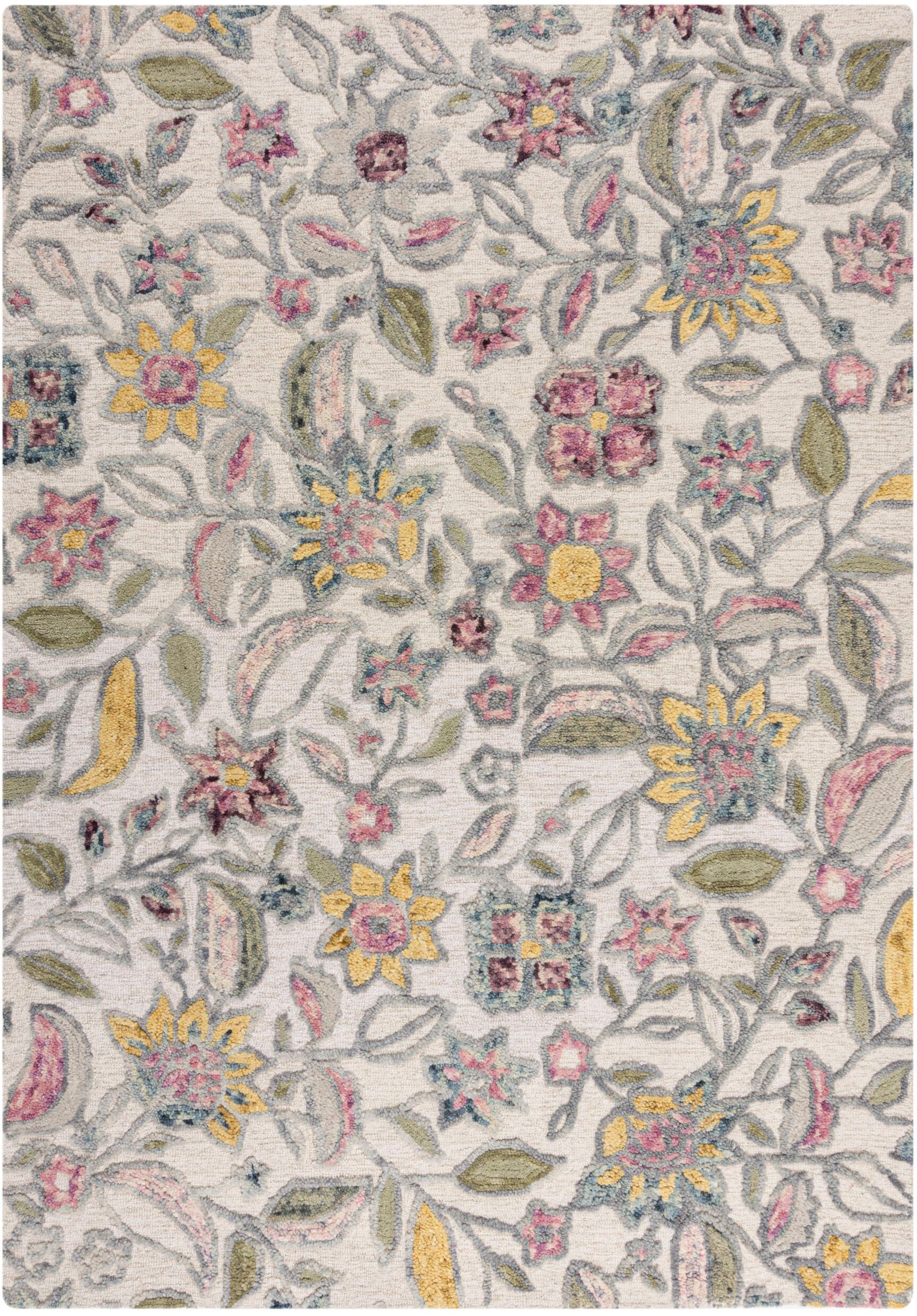 FLAIR RUGS Wollteppich »Tania Floral«, rechteckig, 19 mm Höhe, mit verspieltem Blumen-Design